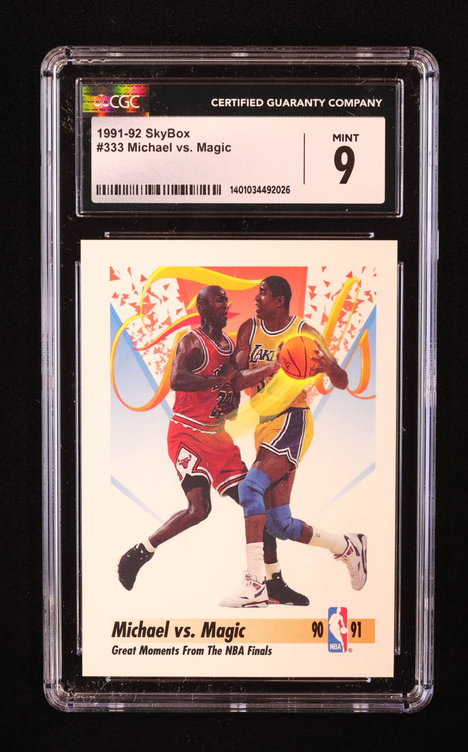 Michael Jordan vs. Magic Johnson 1991-92 SkyBox #333 (CGC 9) at PristineAuction.com Michael Jordan vs. Magic Johnson 1991-92 SkyBox #333 (CGC 9) at PristineAuction.com