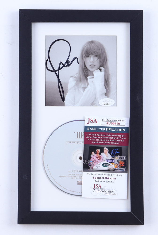 Taylor Swift Signed Custom Framed "The Tortured Poets Department" CD Album Insert Display With Disc (JSA) at PristineAuction.com Taylor Swift Signed Custom Framed "The Tortured Poets Department" CD Album Insert Display With Disc (JSA) at PristineAuction.com
