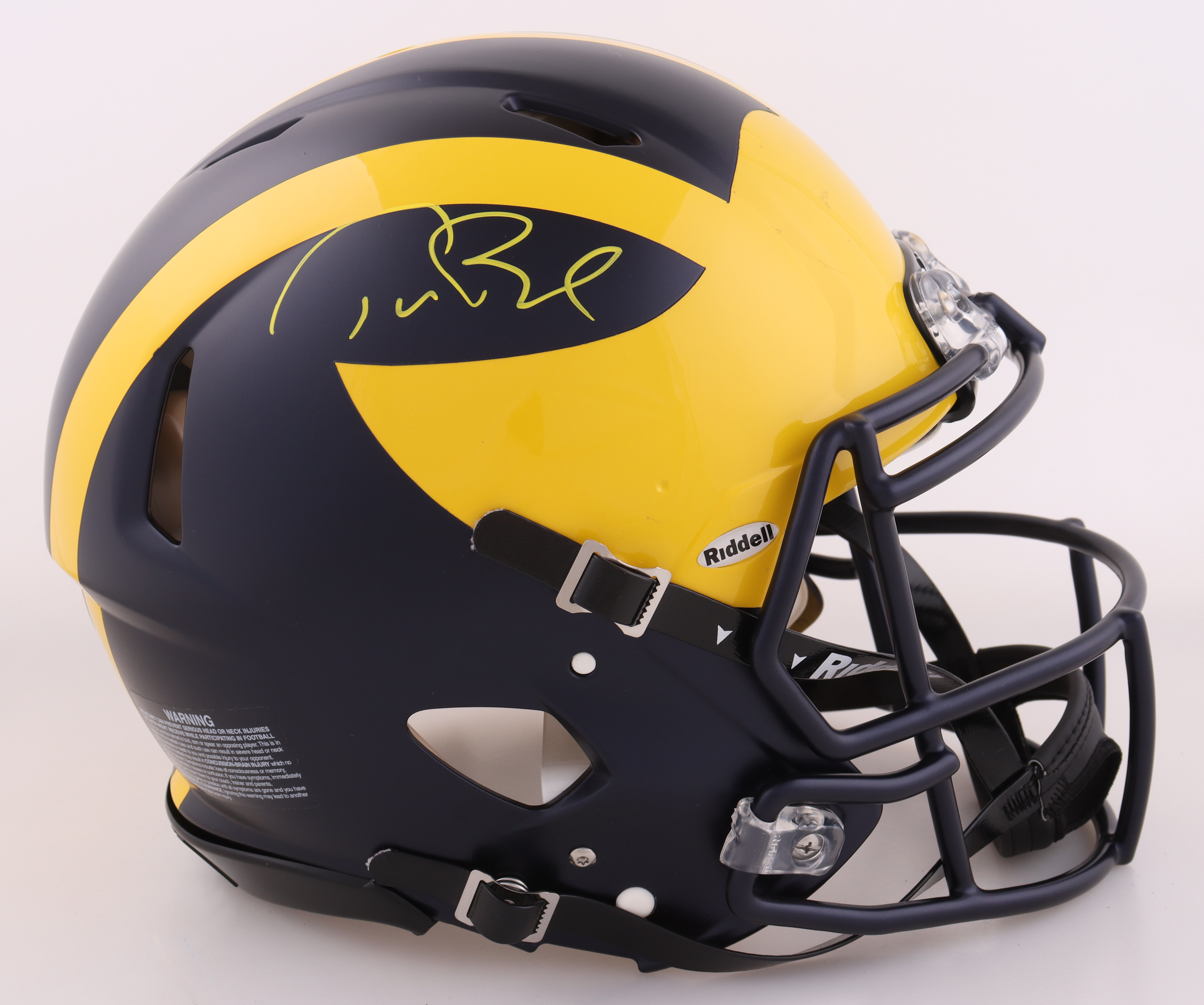 Tom Brady Signed Michigan Wolverines Full-Size Authentic On-Field Speed Helmet (Fanatics) at PristineAuction.com Tom Brady Signed Michigan Wolverines Full-Size Authentic On-Field Speed Helmet (Fanatics) at PristineAuction.com
