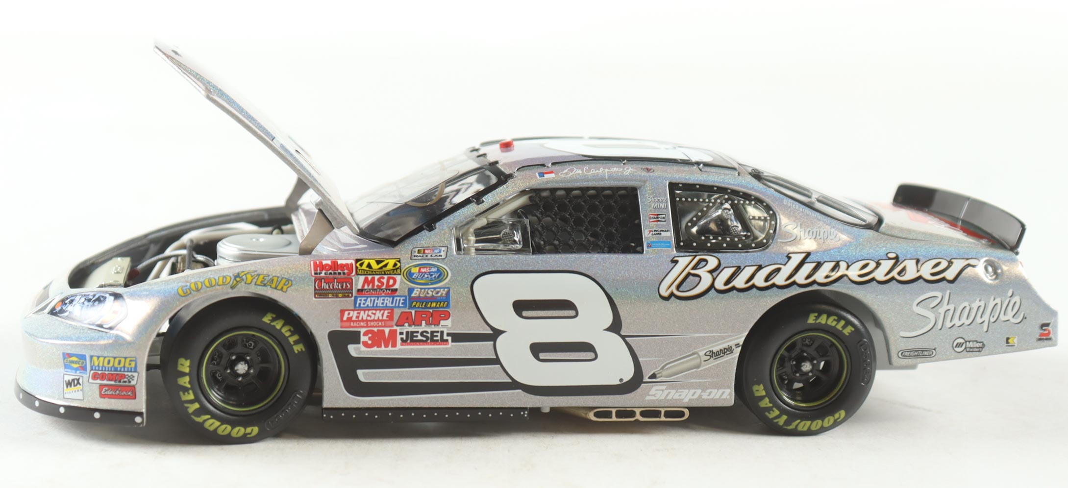 Dale Earnhardt Jr. Signed NASCAR #8 Sharpie 2007 Monte Carlo SS Mesma Chrome - 1:24 Premium Diecast Car (Dale Jr.) at PristineAuction.com Dale Earnhardt Jr. Signed NASCAR #8 Sharpie 2007 Monte Carlo SS Mesma Chrome - 1:24 Premium Diecast Car (Dale Jr.) at PristineAuction.com