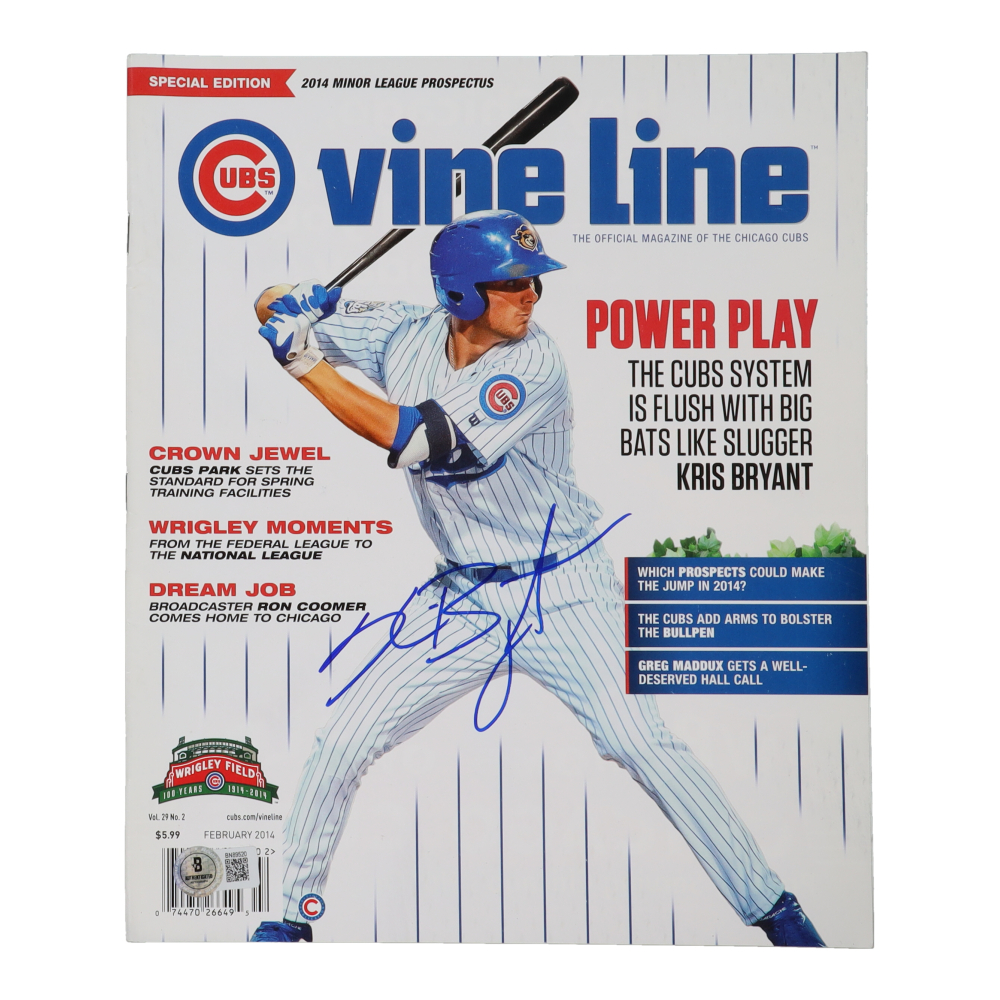 Kris Bryant Signed 2014 Cubs Vine Line Magazine (Beckett) | Pristine ...