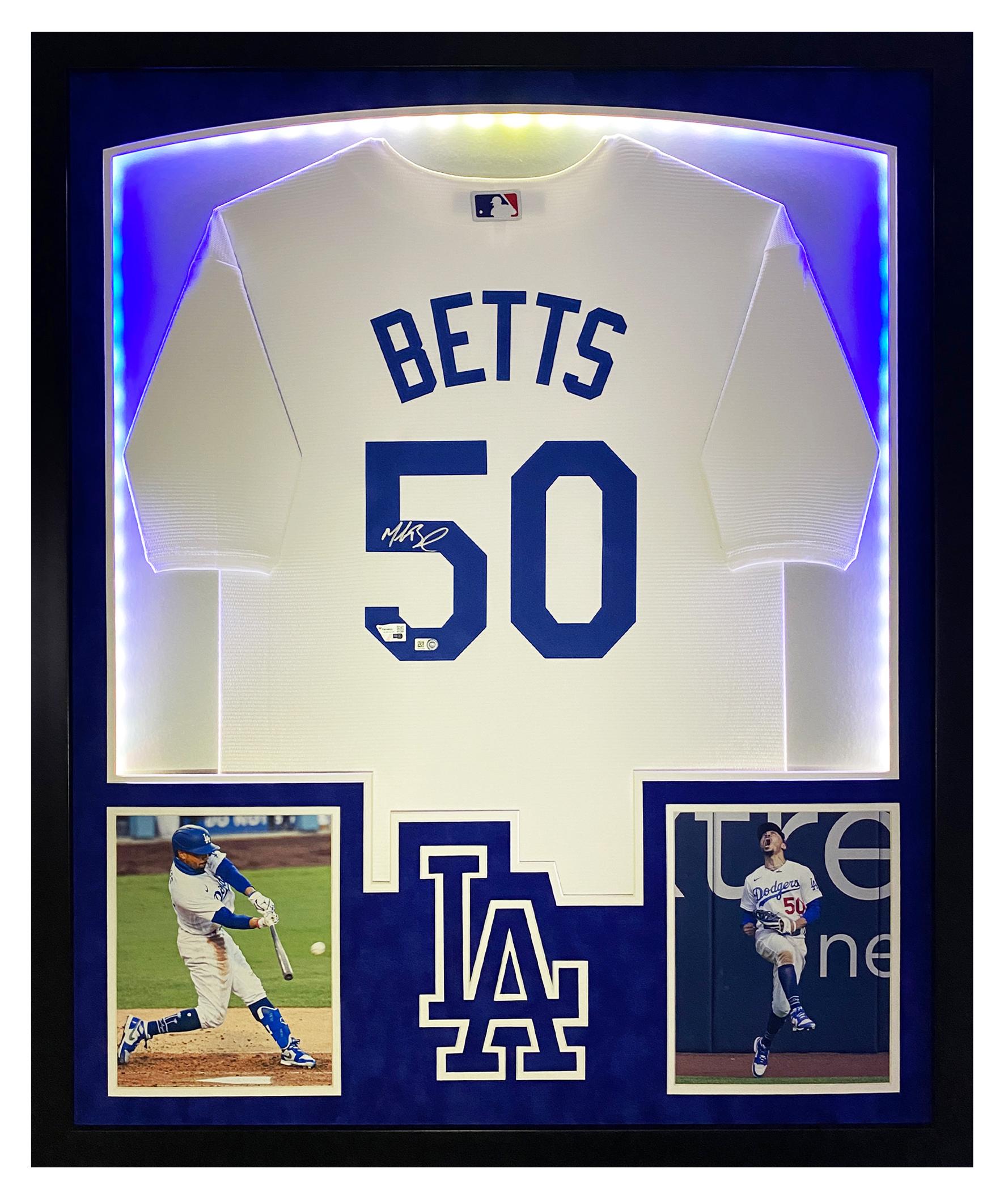 Mookie Betts Signed Dodgers Custom Framed LED Jersey Display (Fanatics) at PristineAuction.com Mookie Betts Signed Dodgers Custom Framed LED Jersey Display (Fanatics) at PristineAuction.com