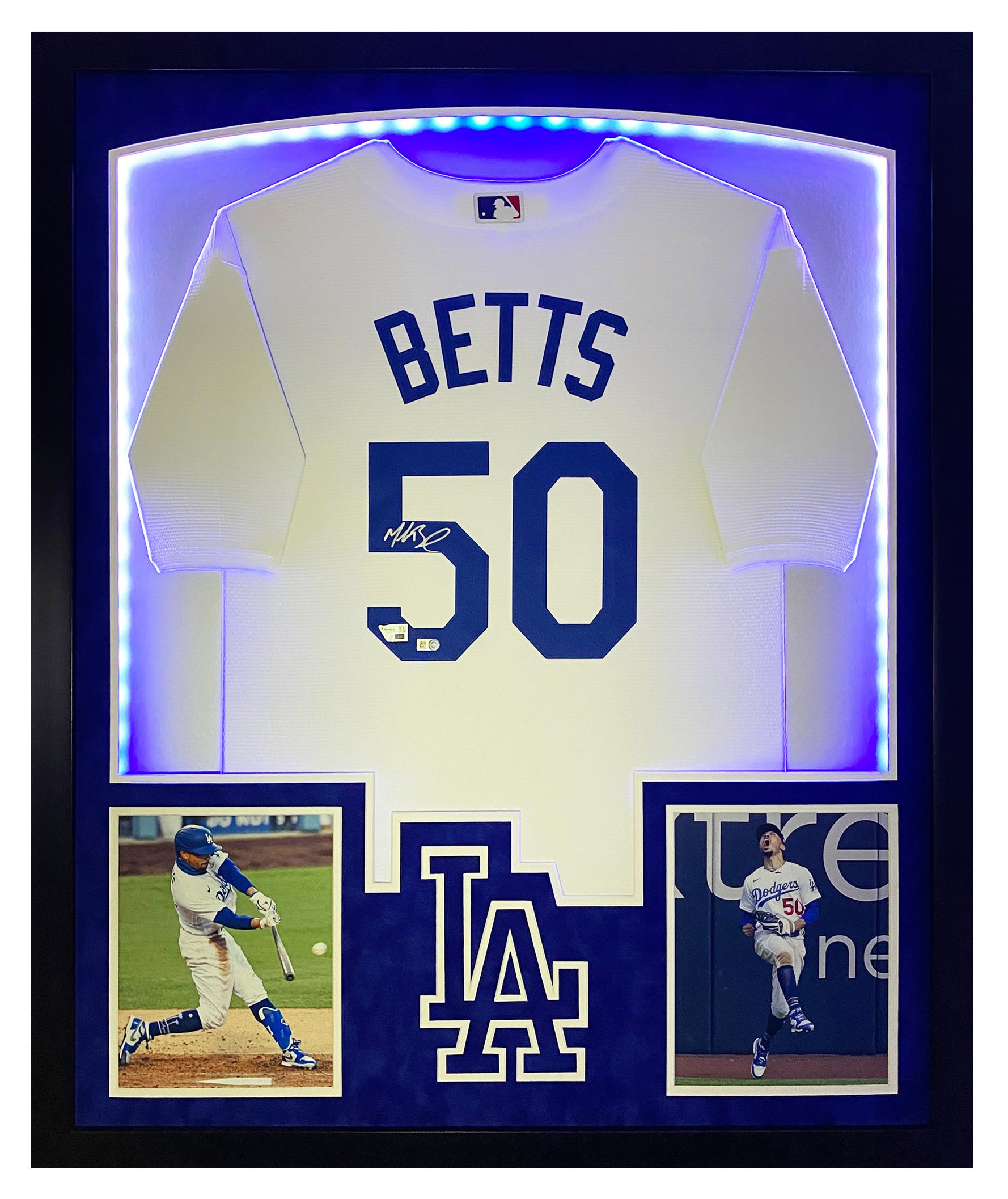 Mookie Betts Signed Dodgers Custom Framed LED Jersey Display (Fanatics) at PristineAuction.com Mookie Betts Signed Dodgers Custom Framed LED Jersey Display (Fanatics) at PristineAuction.com
