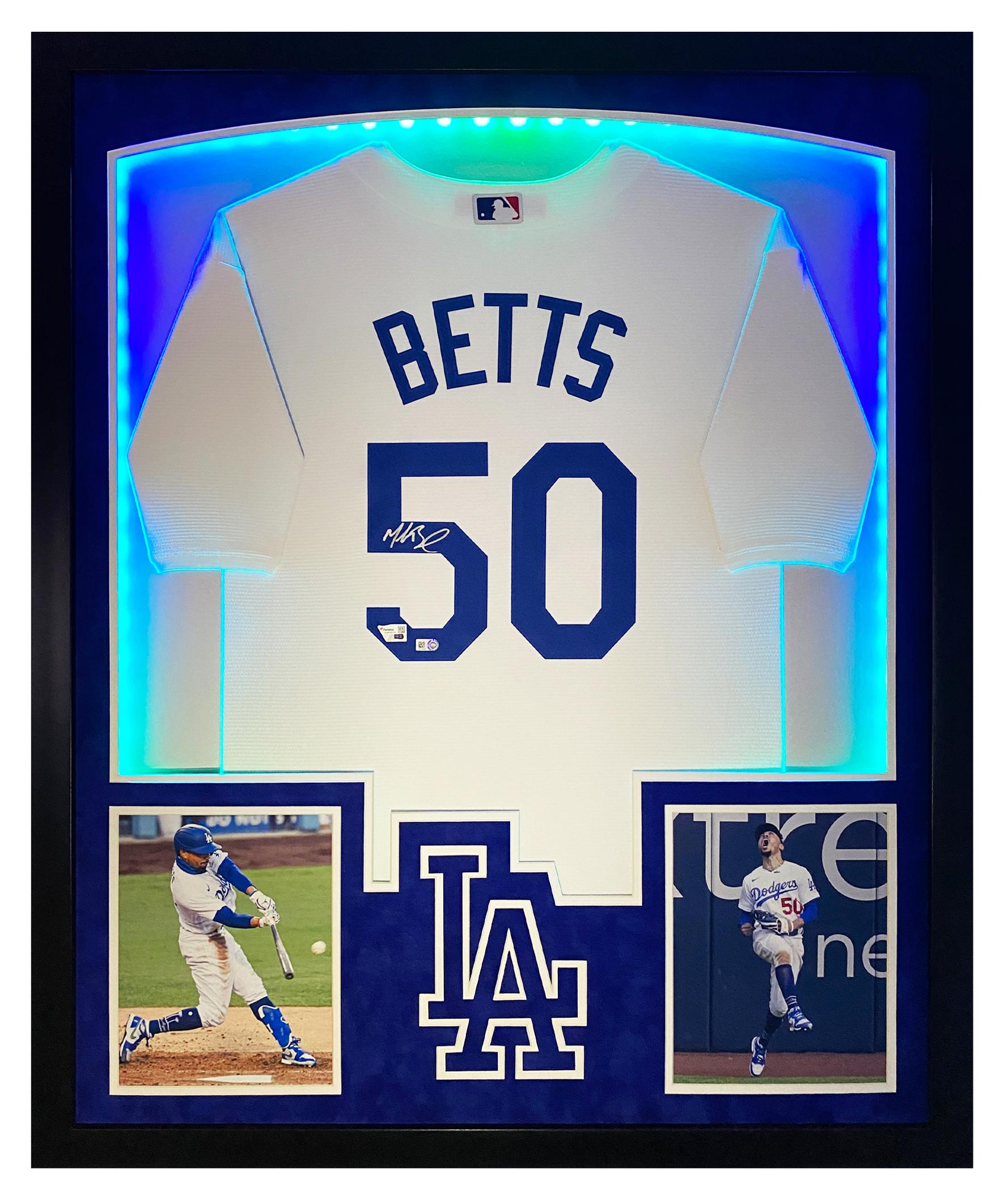 Mookie Betts Signed Dodgers Custom Framed LED Jersey Display (Fanatics) at PristineAuction.com Mookie Betts Signed Dodgers Custom Framed LED Jersey Display (Fanatics) at PristineAuction.com