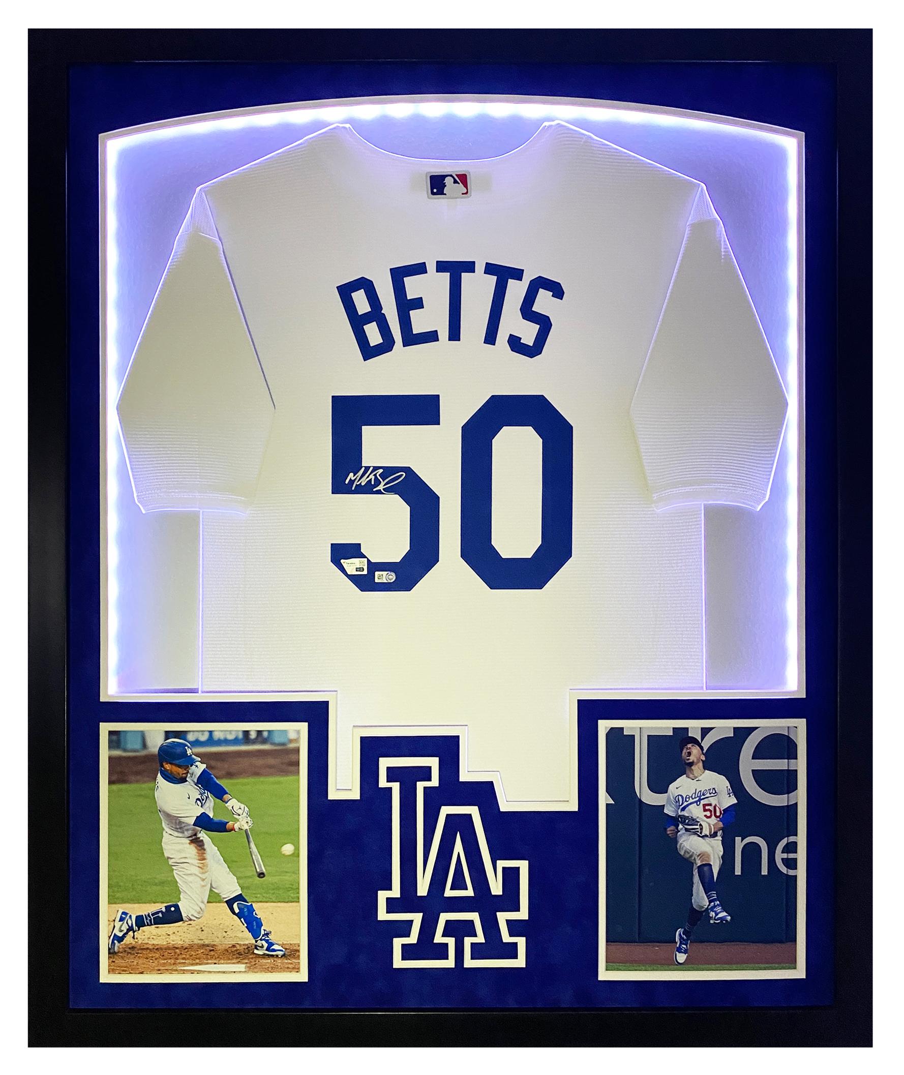 Mookie Betts Signed Dodgers Custom Framed LED Jersey Display (Fanatics) at PristineAuction.com Mookie Betts Signed Dodgers Custom Framed LED Jersey Display (Fanatics) at PristineAuction.com
