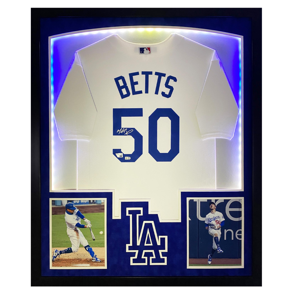 Mookie Betts Signed Dodgers Custom Framed LED Jersey Display (Fanatics ...