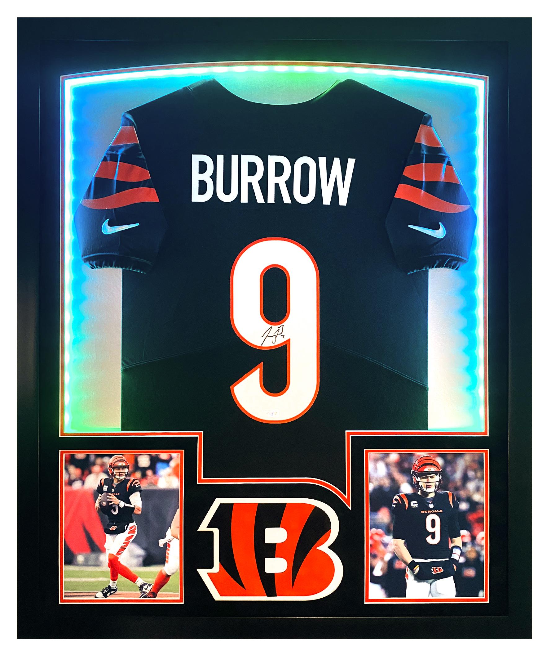 Joe Burrow Signed Bengals Custom Framed LED Jersey Display (Fanatics) at PristineAuction.com Joe Burrow Signed Bengals Custom Framed LED Jersey Display (Fanatics) at PristineAuction.com