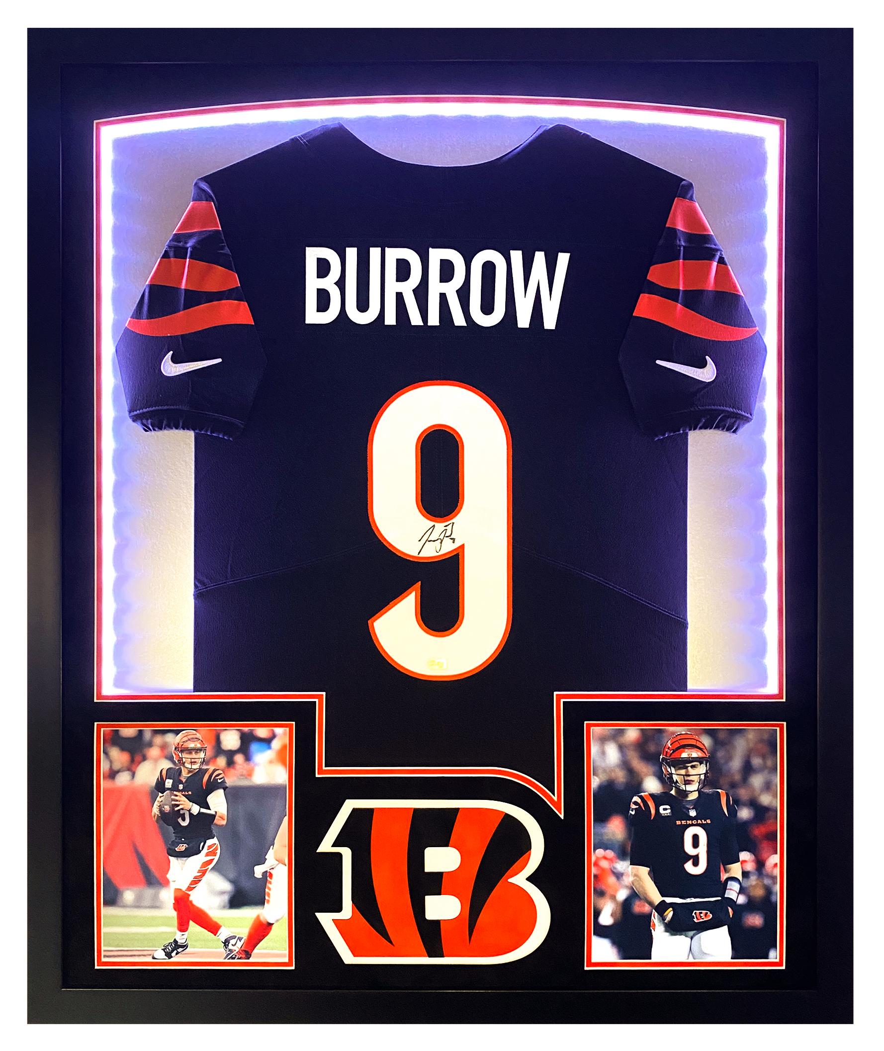 Joe Burrow Signed Bengals Custom Framed LED Jersey Display (Fanatics) at PristineAuction.com Joe Burrow Signed Bengals Custom Framed LED Jersey Display (Fanatics) at PristineAuction.com