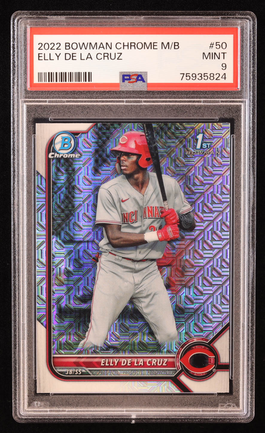 Elly De La Cruz 2022 Bowman Chrome Mega Box Prospects #BCP50 RC (PSA 9) at PristineAuction.com Elly De La Cruz 2022 Bowman Chrome Mega Box Prospects #BCP50 RC (PSA 9) at PristineAuction.com
