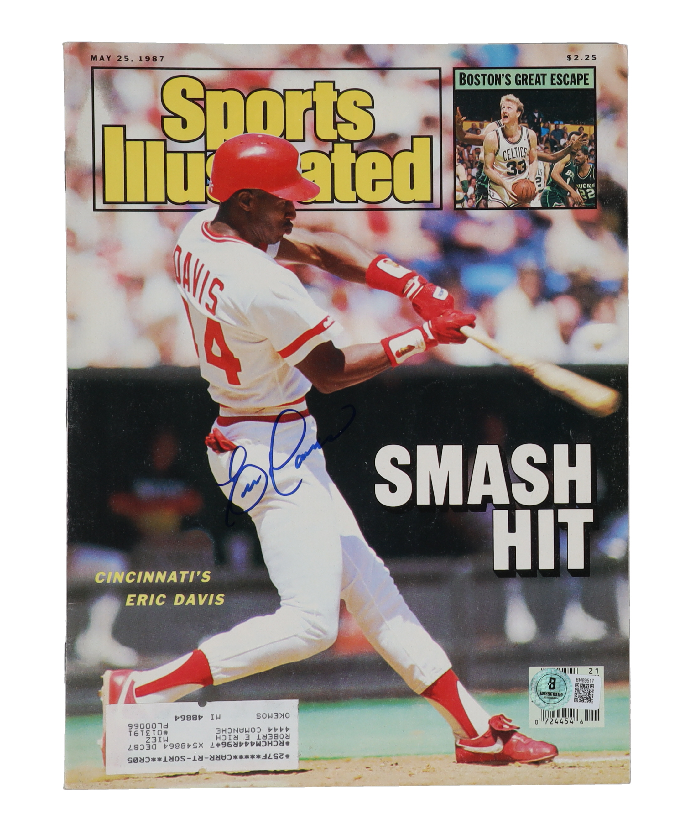 Eric Davis Signed 1987 Sports Illustrated Magazine (Beckett) at PristineAuction.com Eric Davis Signed 1987 Sports Illustrated Magazine (Beckett) at PristineAuction.com