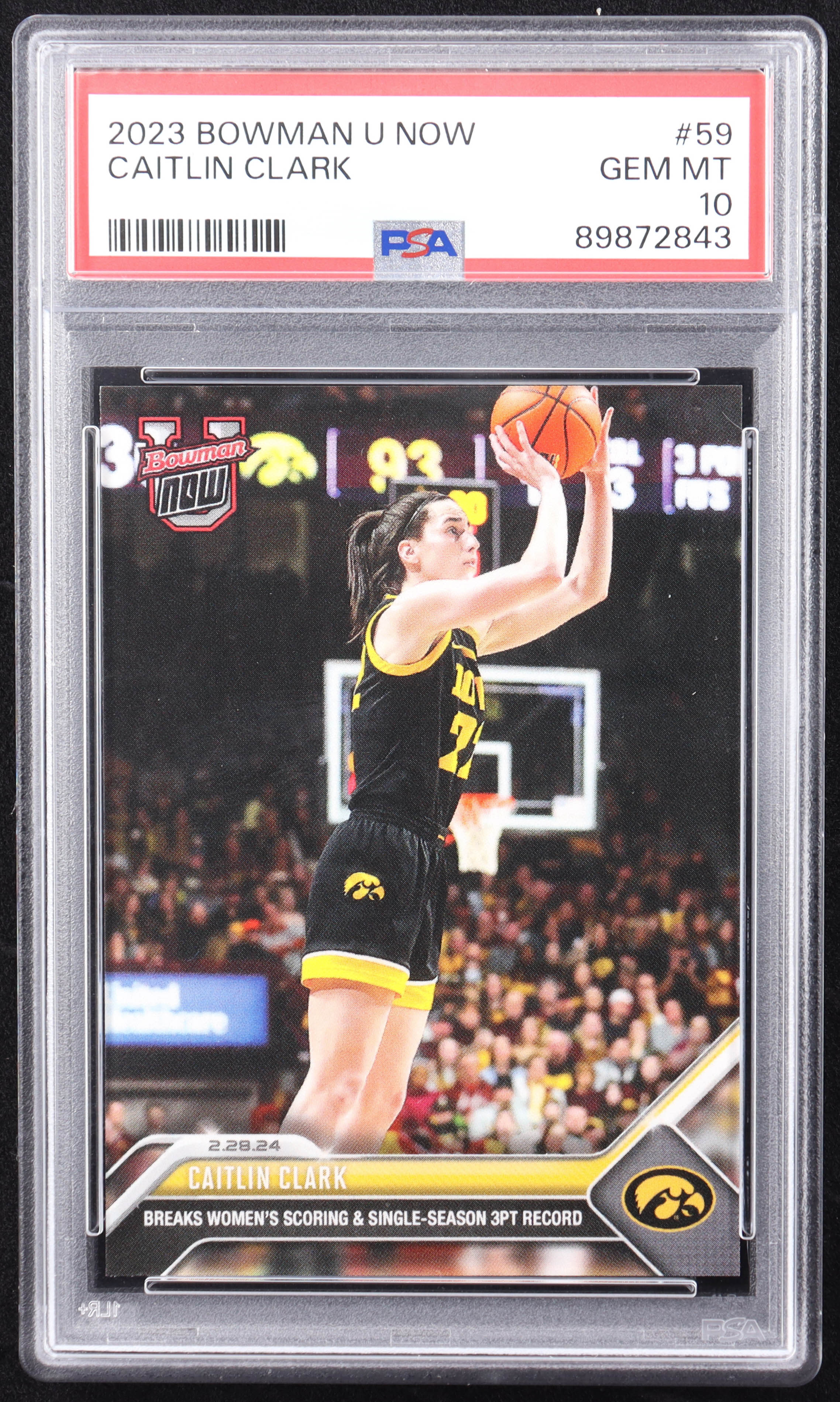 Caitlin Clark 2023-24 Bowman University Now #59 RC (PSA 10) at PristineAuction.com Caitlin Clark 2023-24 Bowman University Now #59 RC (PSA 10) at PristineAuction.com