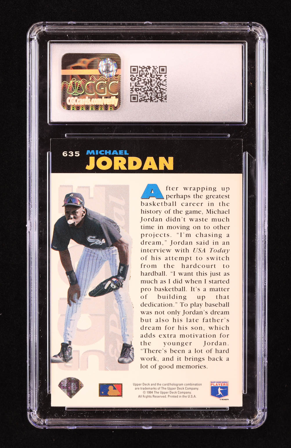 Michael Jordan 1994 Collector's Choice #635 (CGC 10) at PristineAuction.com Michael Jordan 1994 Collector's Choice #635 (CGC 10) at PristineAuction.com