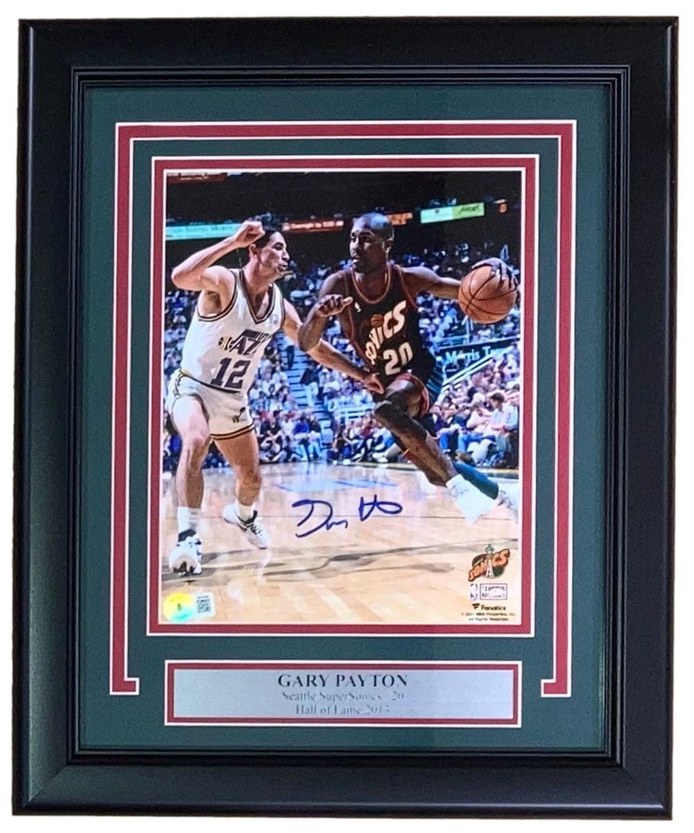 Gary Payton Signed Supersonics Custom Framed Photo (Beckett) at PristineAuction.com Gary Payton Signed Supersonics Custom Framed Photo (Beckett) at PristineAuction.com
