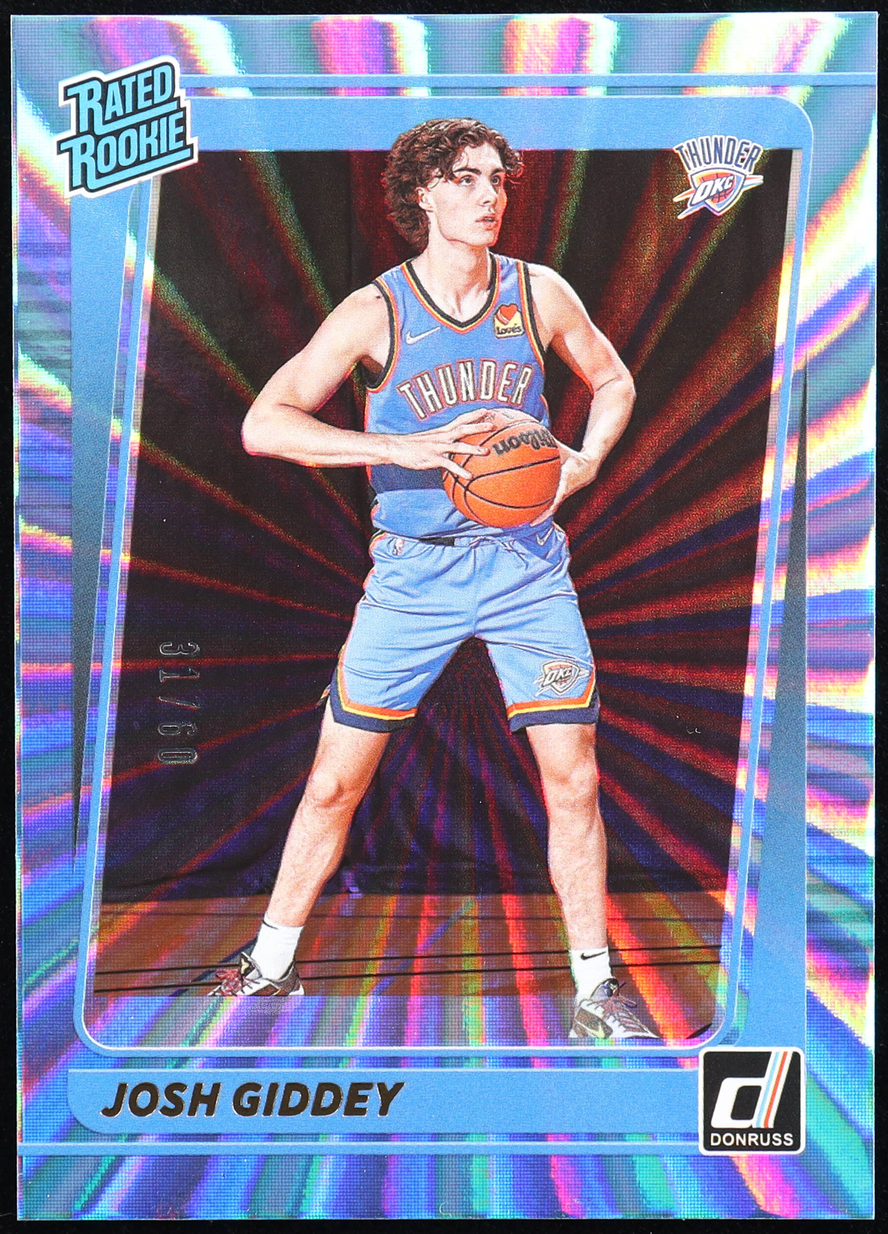 Josh Giddey 2021-22 Donruss Holo Blue Explosion #202 RR RC #31/60 at PristineAuction.com Josh Giddey 2021-22 Donruss Holo Blue Explosion #202 RR RC #31/60 at PristineAuction.com