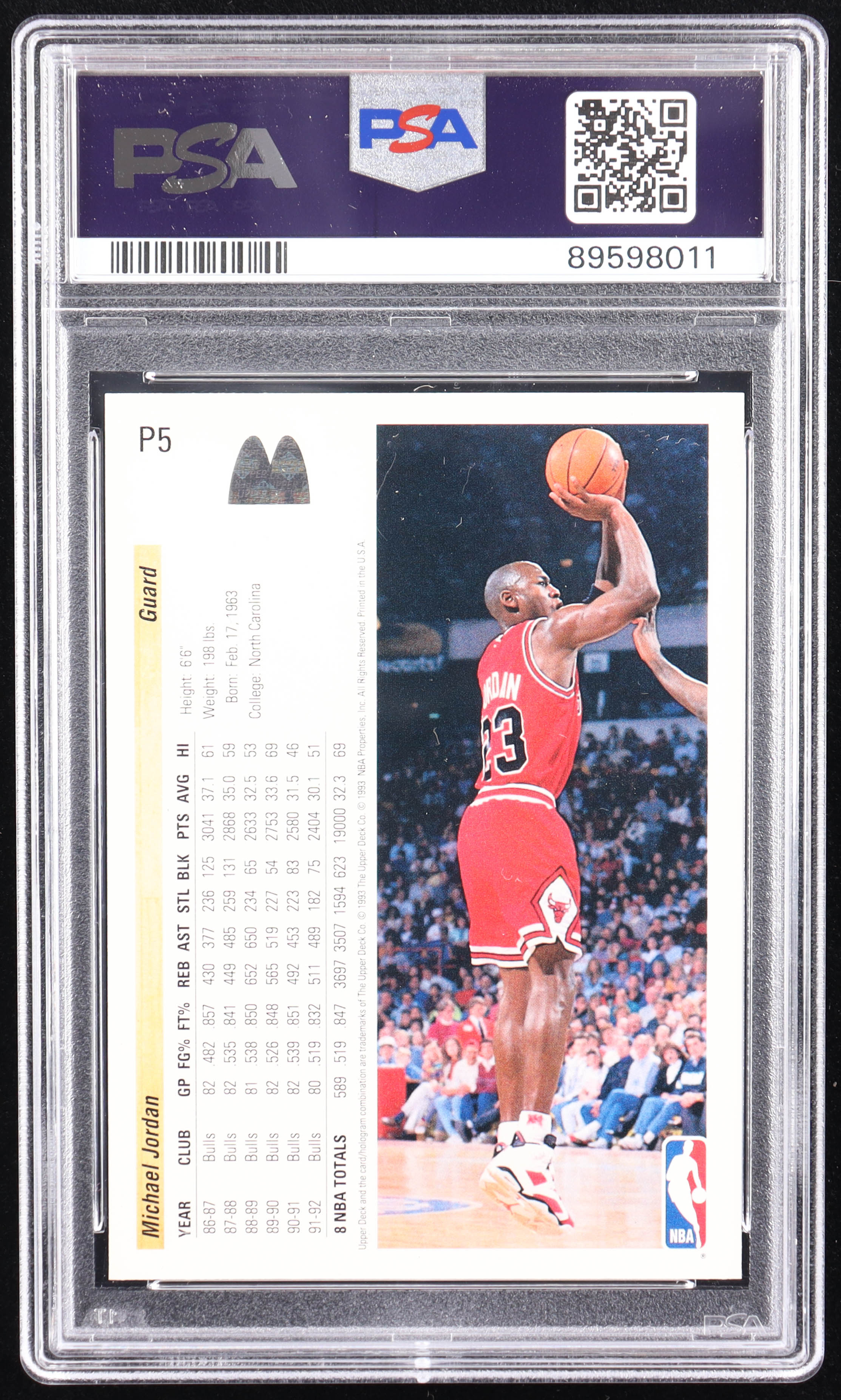 Michael Jordan 1992-93 Upper Deck McDonald's #P5 (PSA 8) at PristineAuction.com Michael Jordan 1992-93 Upper Deck McDonald's #P5 (PSA 8) at PristineAuction.com