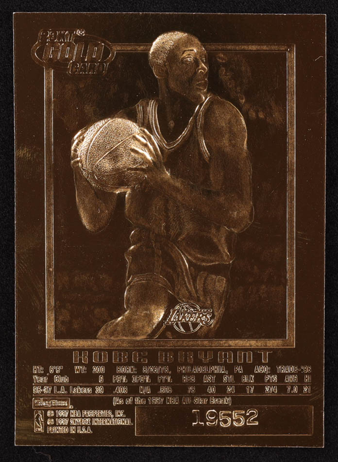 Kobe Bryant 1996-97 Skybox EX-2000 Purple Signature 23Kt Gold RC at PristineAuction.com Kobe Bryant 1996-97 Skybox EX-2000 Purple Signature 23Kt Gold RC at PristineAuction.com