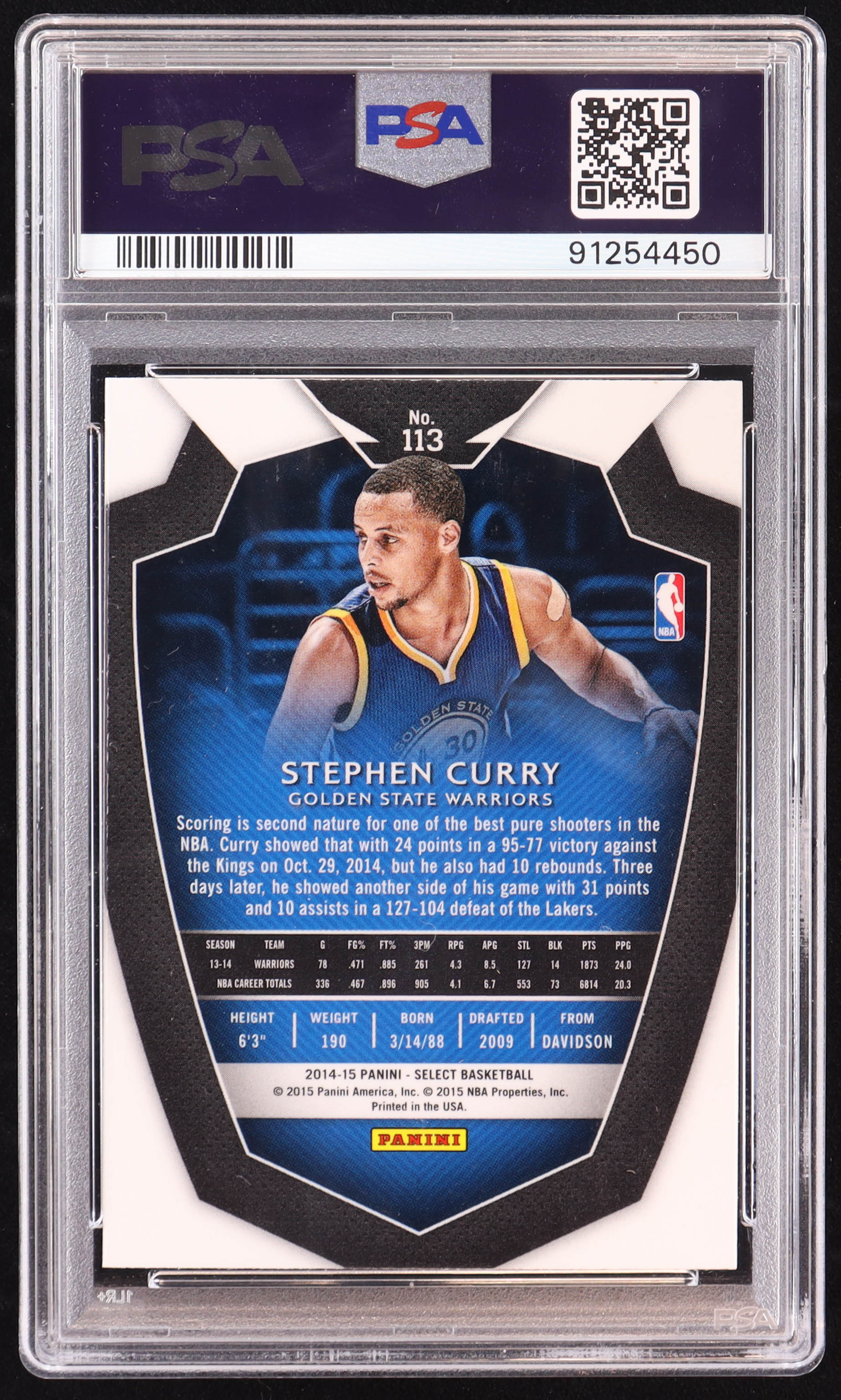 Stephen Curry 2014-15 Select #113 (PSA 8) at PristineAuction.com Stephen Curry 2014-15 Select #113 (PSA 8) at PristineAuction.com