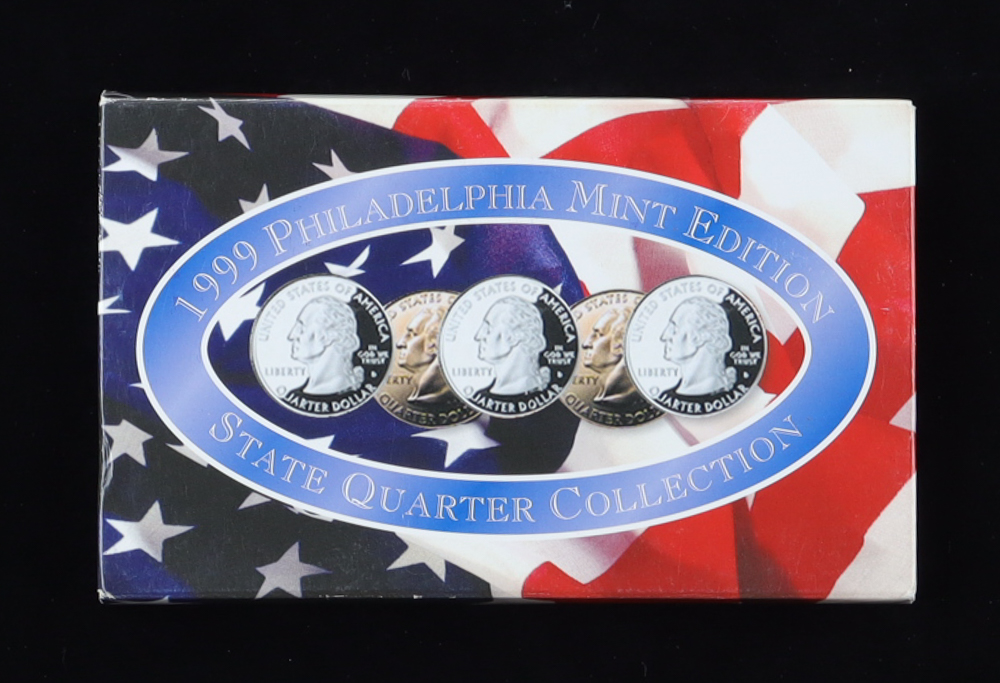 1999 Philadelphia Mint 50 State Quarters Proof Set with (5) Coins at PristineAuction.com 1999 Philadelphia Mint 50 State Quarters Proof Set with (5) Coins at PristineAuction.com