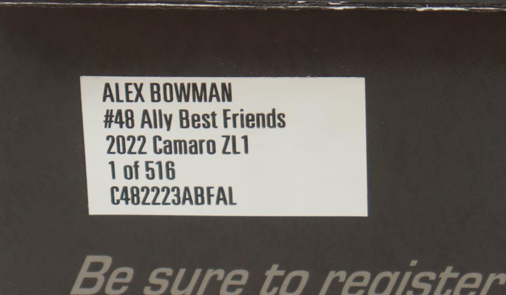 Alex Bowman Signed #48 Ally Best Friends I 2022 Camaro ZL1 | 1:24 Diecast Car (PA) at PristineAuction.com Alex Bowman Signed #48 Ally Best Friends I 2022 Camaro ZL1 | 1:24 Diecast Car (PA) at PristineAuction.com