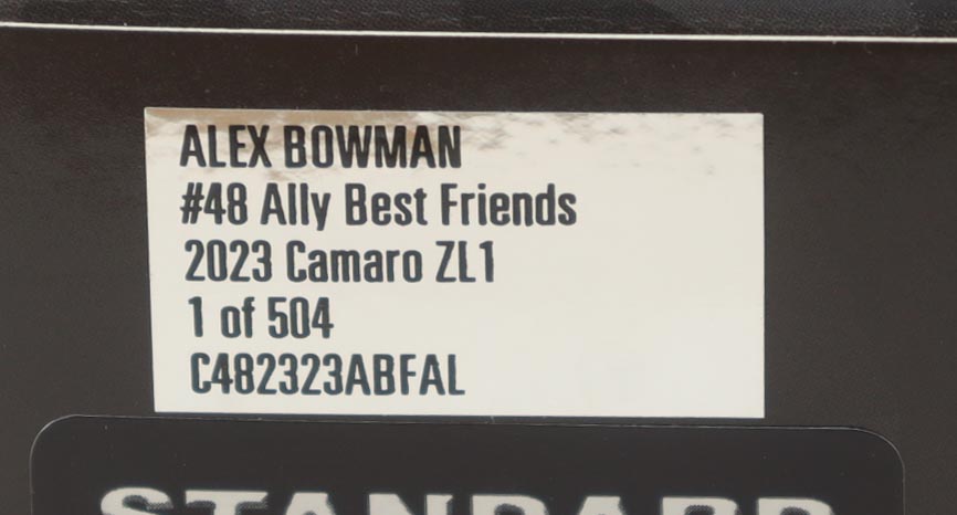 Alex Bowman Signed #48 Ally Best Friends I 2023 Camaro ZL1 | 1:24 Diecast Car (PA) at PristineAuction.com Alex Bowman Signed #48 Ally Best Friends I 2023 Camaro ZL1 | 1:24 Diecast Car (PA) at PristineAuction.com