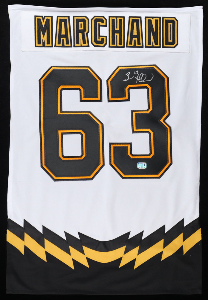 Brad Marchand Signed #63 Jersey Swatch (Marchand) at PristineAuction.com Brad Marchand Signed #63 Jersey Swatch (Marchand) at PristineAuction.com