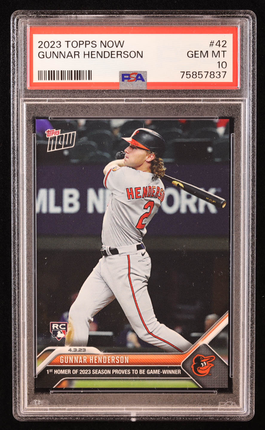 Gunnar Henderson 2023 Topps Now #42 RC (PSA 10) at PristineAuction.com Gunnar Henderson 2023 Topps Now #42 RC (PSA 10) at PristineAuction.com