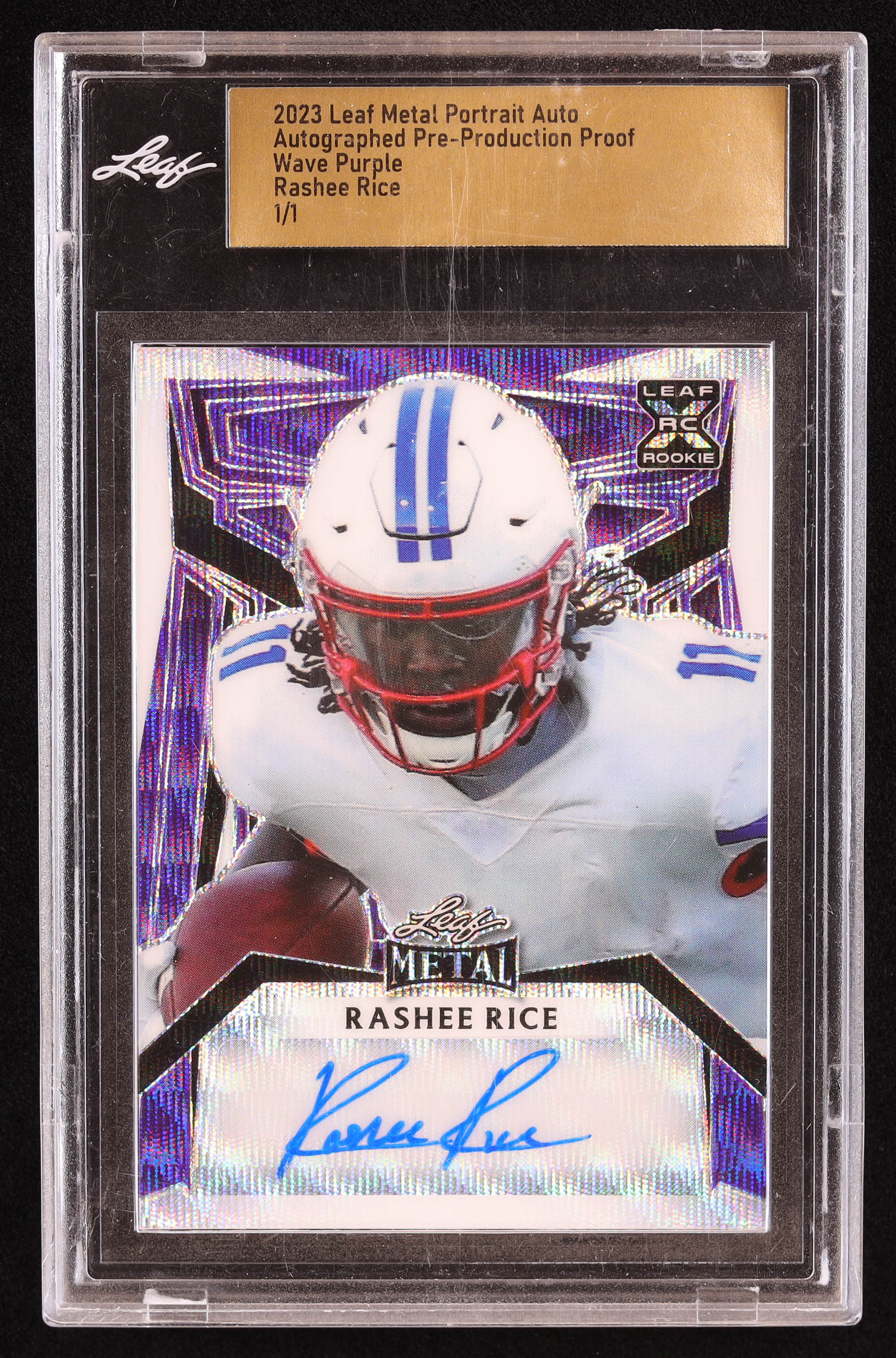 Rashee Rice 2023 Leaf Metal Portrait Autograph Wave Purple Pre ...