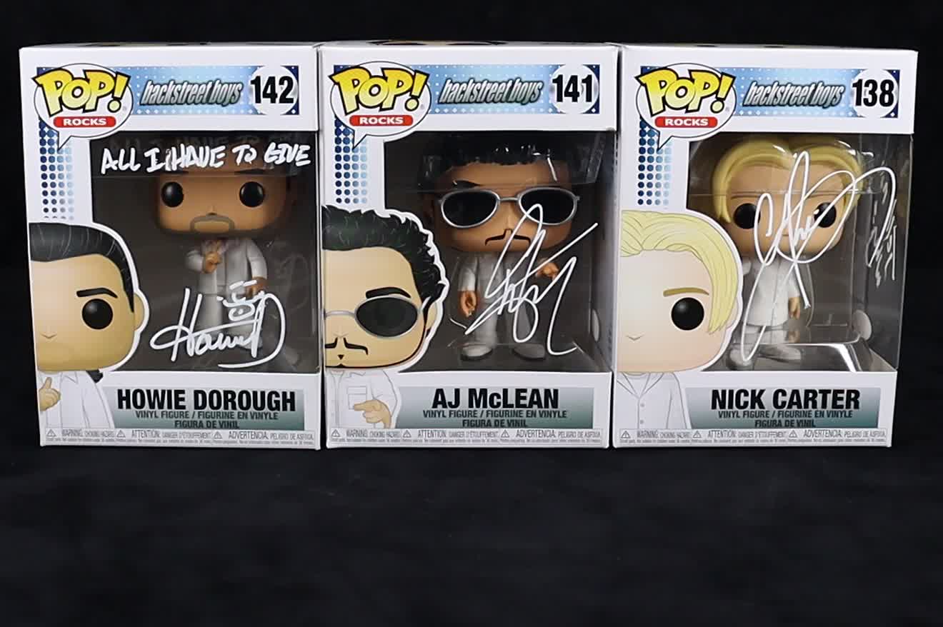 Howie Dorough, Nick Carter & AJ McLean Signed Set of (3) "The Backstreet Boys" #138, #141 & #142 Funko Pop! Vinyl Figures (JSA) at PristineAuction.com Howie Dorough, Nick Carter & AJ McLean Signed Set of (3) "The Backstreet Boys" #138, #141 & #142 Funko Pop! Vinyl Figures (JSA) at PristineAuction.com