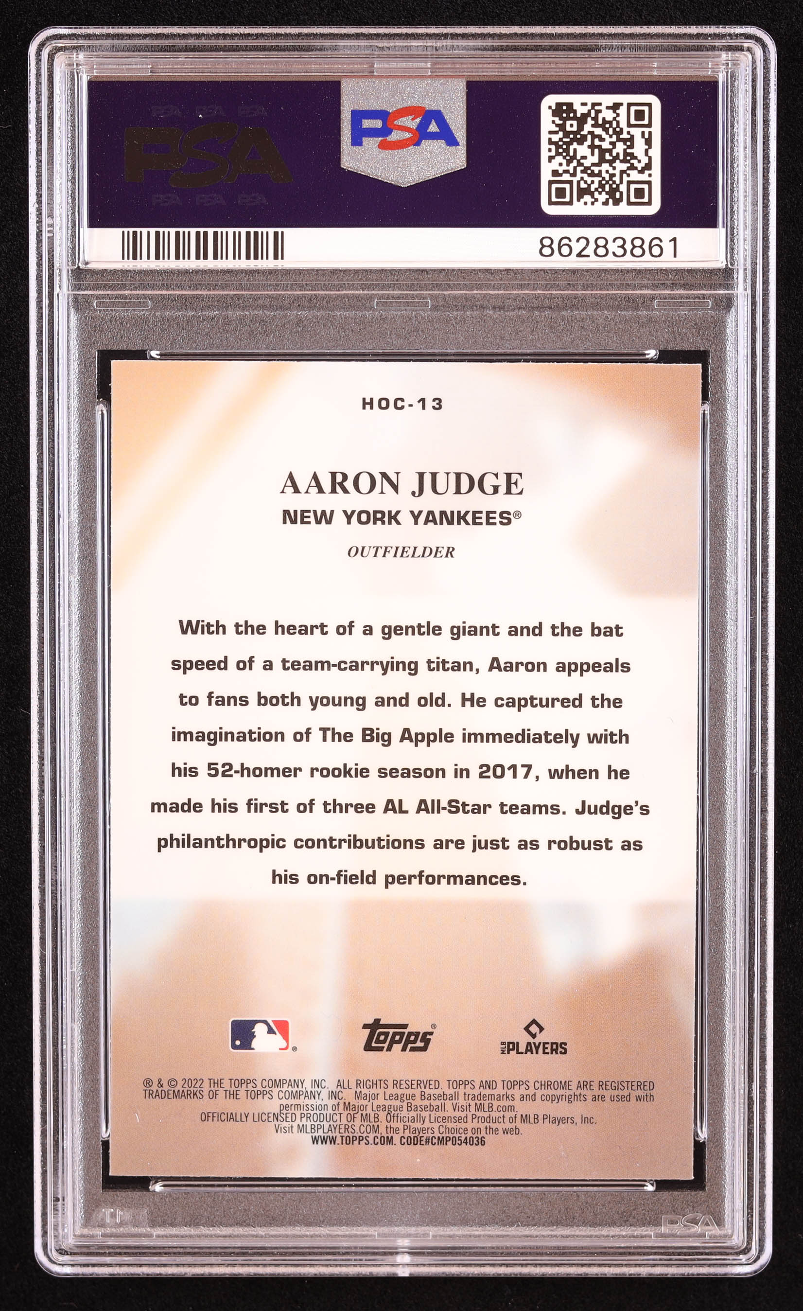 Aaron Judge 2022 Topps Chrome Heart of the City #HOC13 (PSA 10) at PristineAuction.com Aaron Judge 2022 Topps Chrome Heart of the City #HOC13 (PSA 10) at PristineAuction.com