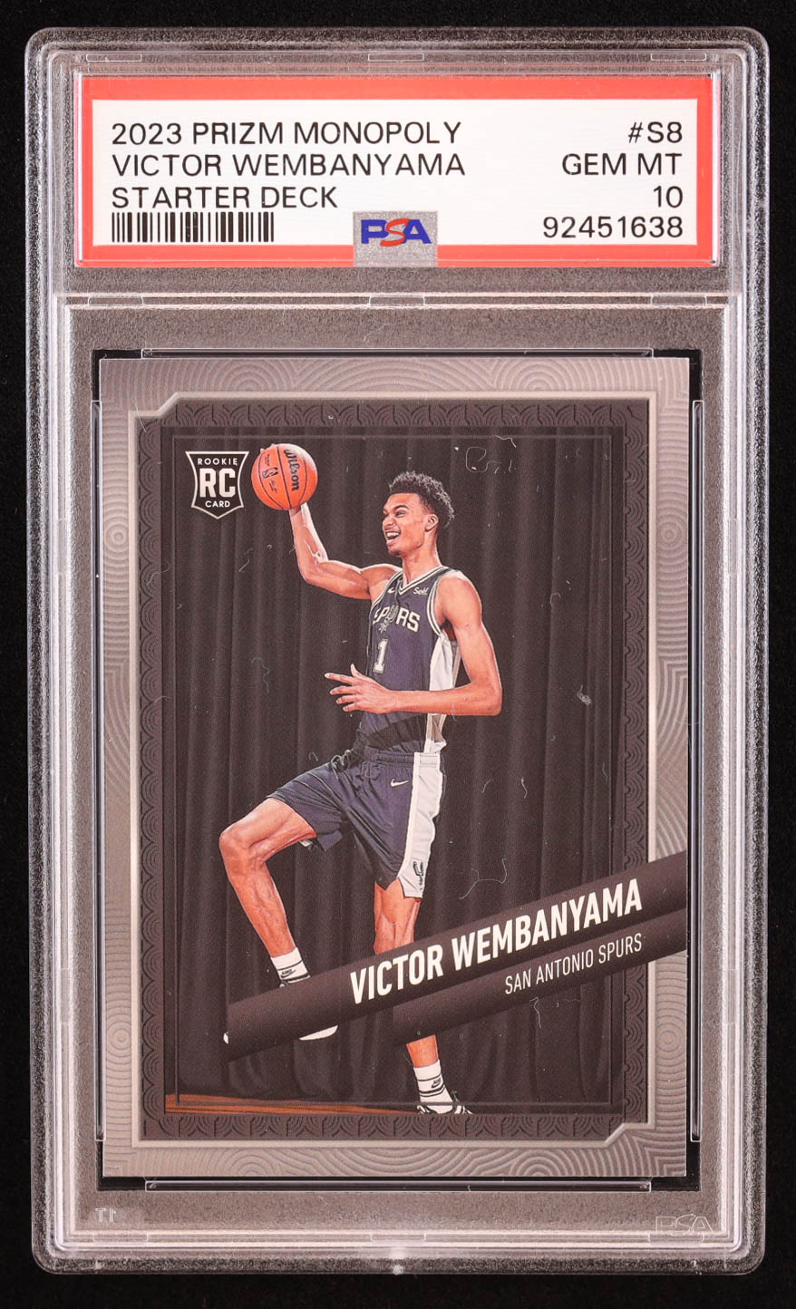 Victor Wembanyama 2023-24 Panini Prizm Monopoly Starter Deck #S8 RC (PSA 10) at PristineAuction.com Victor Wembanyama 2023-24 Panini Prizm Monopoly Starter Deck #S8 RC (PSA 10) at PristineAuction.com