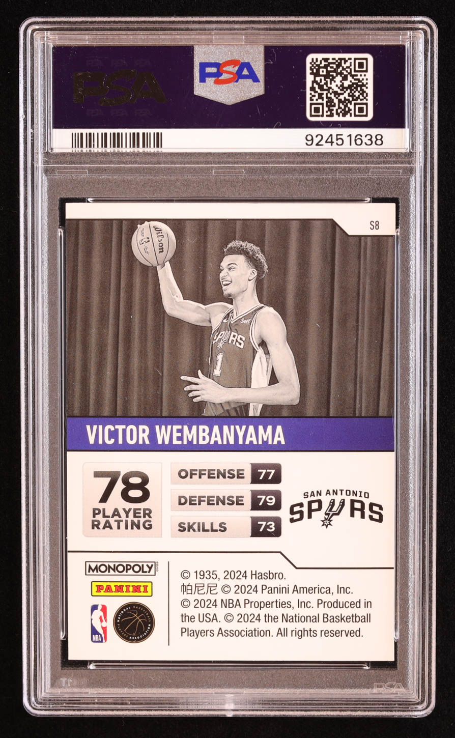 Victor Wembanyama 2023-24 Panini Prizm Monopoly Starter Deck #S8 RC (PSA 10) at PristineAuction.com Victor Wembanyama 2023-24 Panini Prizm Monopoly Starter Deck #S8 RC (PSA 10) at PristineAuction.com