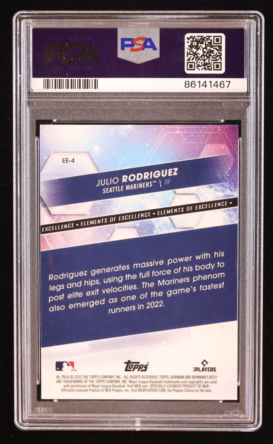 Julio Rodriguez 2022 Bowman's Best Elements of Excellence #EE4 RC (PSA 10) at PristineAuction.com Julio Rodriguez 2022 Bowman's Best Elements of Excellence #EE4 RC (PSA 10) at PristineAuction.com