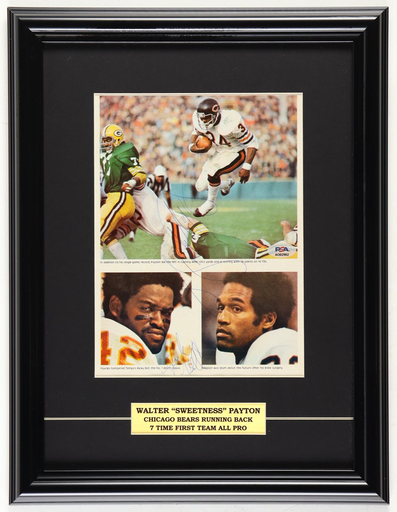 Walter Payton & Ricky Bell Signed Custom Framed Magazine Photo Display (PSA) at PristineAuction.com Walter Payton & Ricky Bell Signed Custom Framed Magazine Photo Display (PSA) at PristineAuction.com