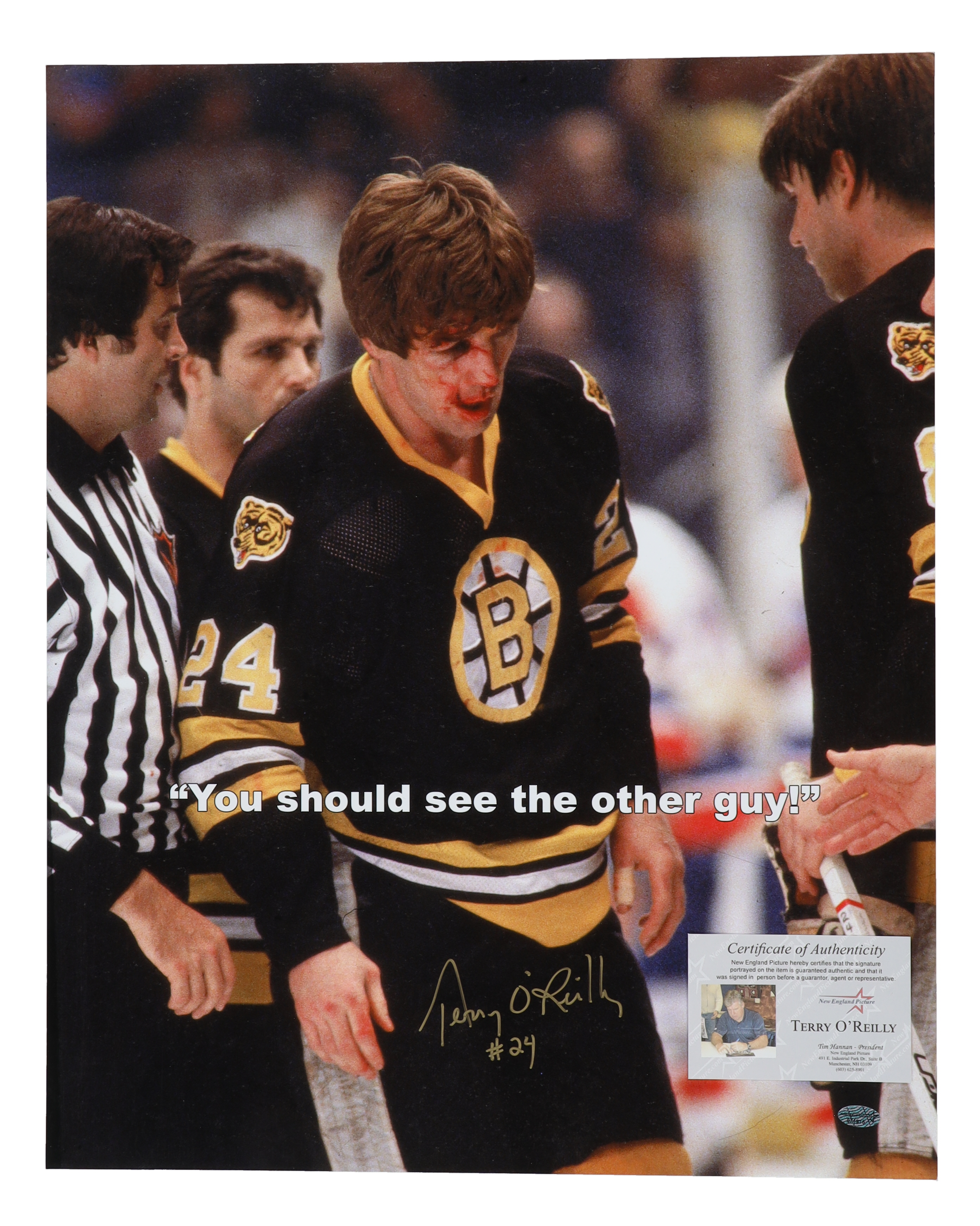 Terry Riley Autograph Terry O'Reilly Signed Bruins 16x20 Photo (New England) | Pristine Auction