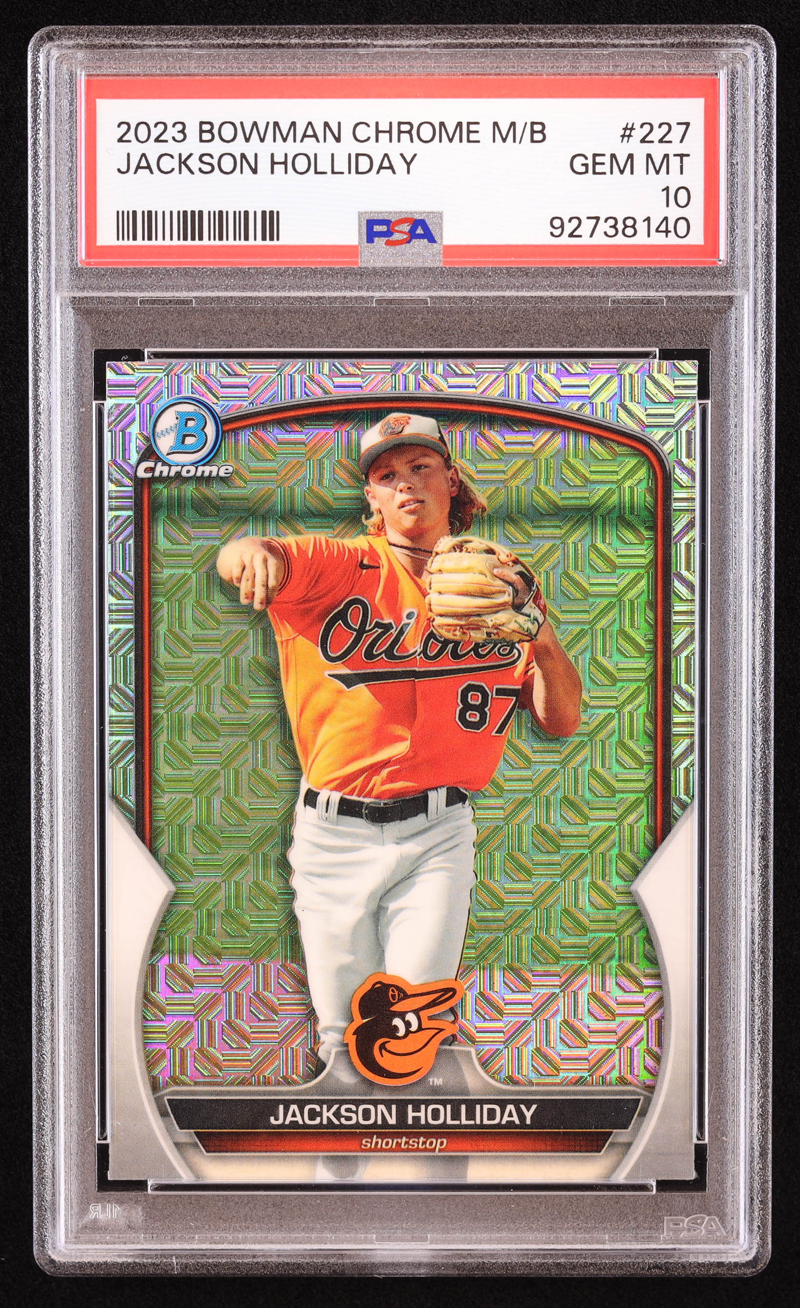 Jackson Holliday 2023 Bowman Chrome Mega Box Prospects #BCP227 RC (PSA 10) at PristineAuction.com Jackson Holliday 2023 Bowman Chrome Mega Box Prospects #BCP227 RC (PSA 10) at PristineAuction.com