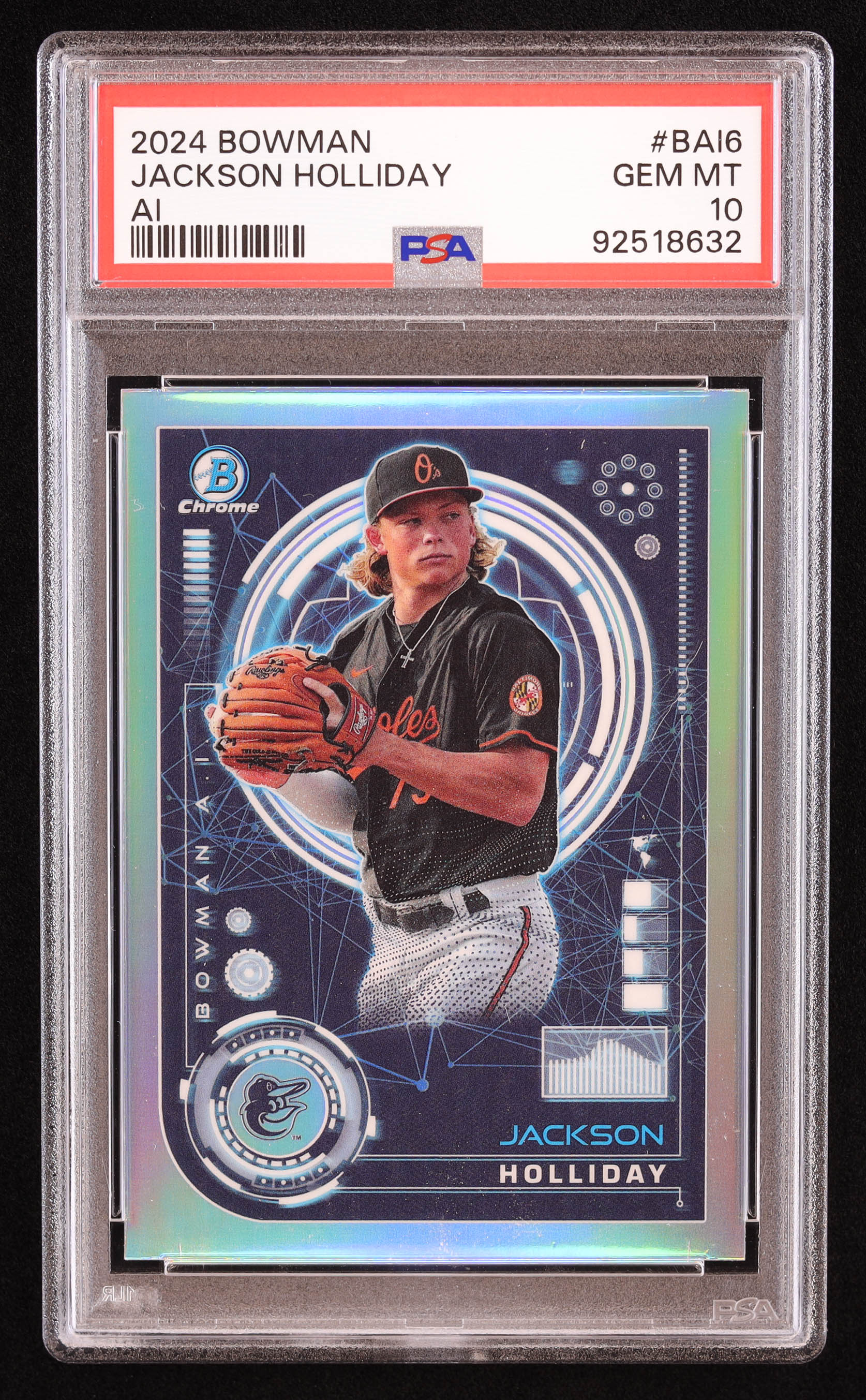 Jackson Holliday 2024 Bowman Chrome Bowman AI #BAI6 RC (PSA 10) at PristineAuction.com Jackson Holliday 2024 Bowman Chrome Bowman AI #BAI6 RC (PSA 10) at PristineAuction.com