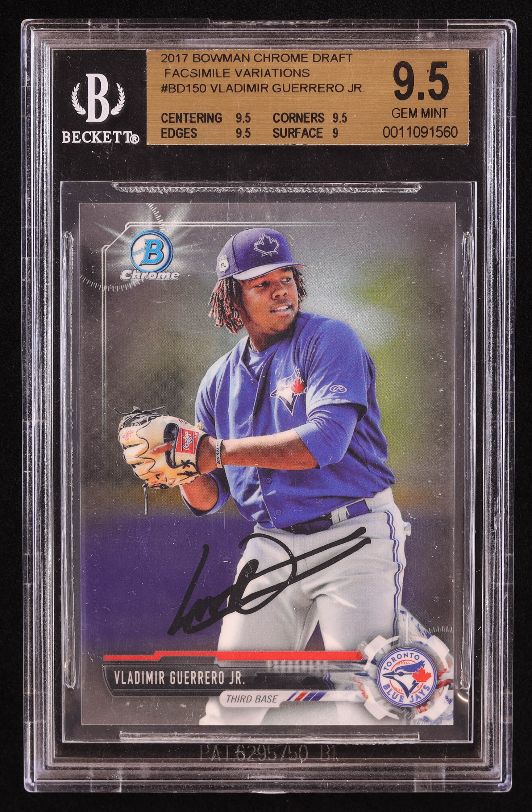Vladimir Guerrero Jr. 2017 Bowman Draft Facsimile Variations #BD150 RC (BGS 9.5) at PristineAuction.com Vladimir Guerrero Jr. 2017 Bowman Draft Facsimile Variations #BD150 RC (BGS 9.5) at PristineAuction.com