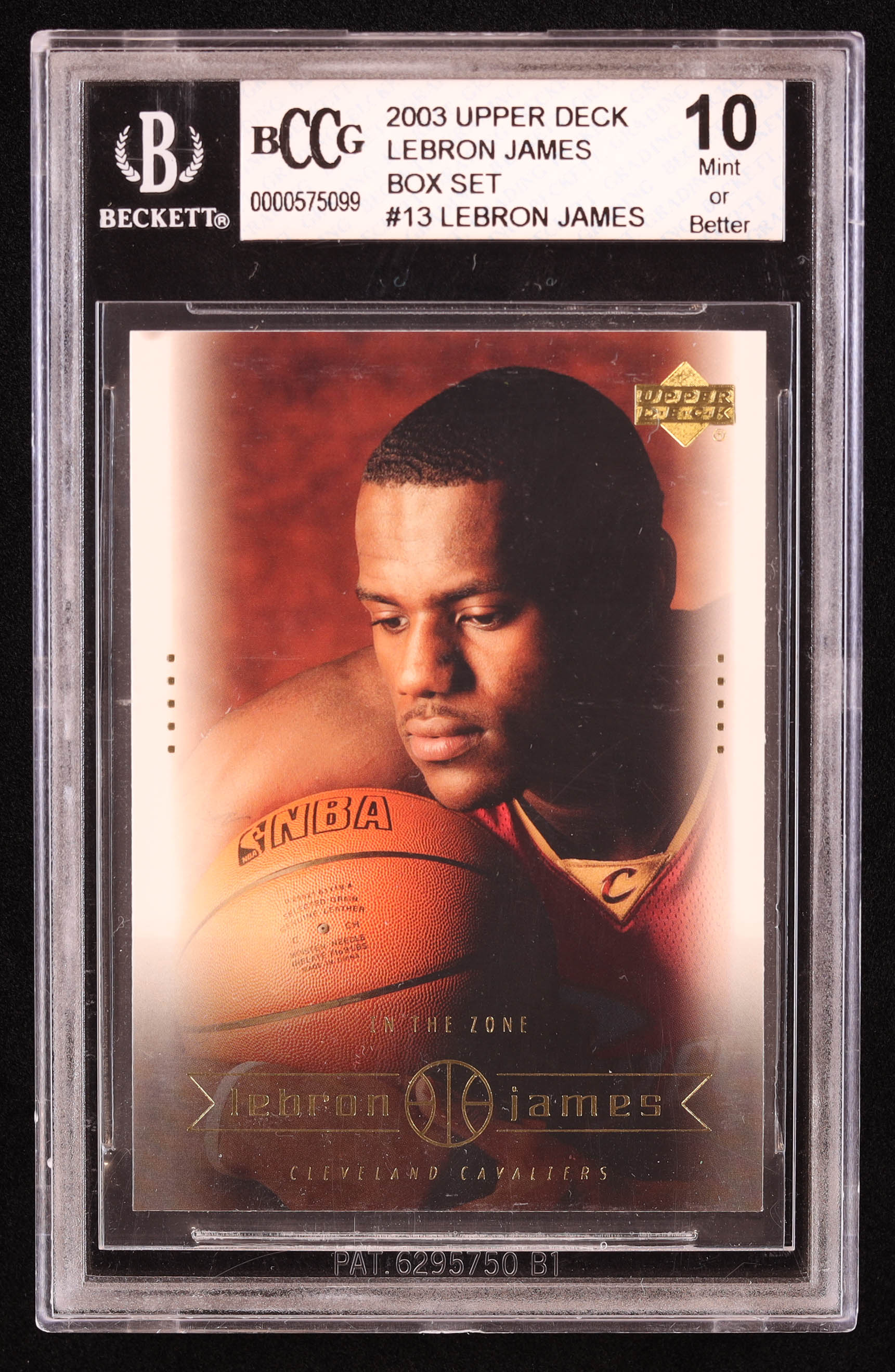 LeBron James 2003 Upper Deck LeBron James Box Set #13 RC / In the Zone (BCCG 10) at PristineAuction.com LeBron James 2003 Upper Deck LeBron James Box Set #13 RC / In the Zone (BCCG 10) at PristineAuction.com