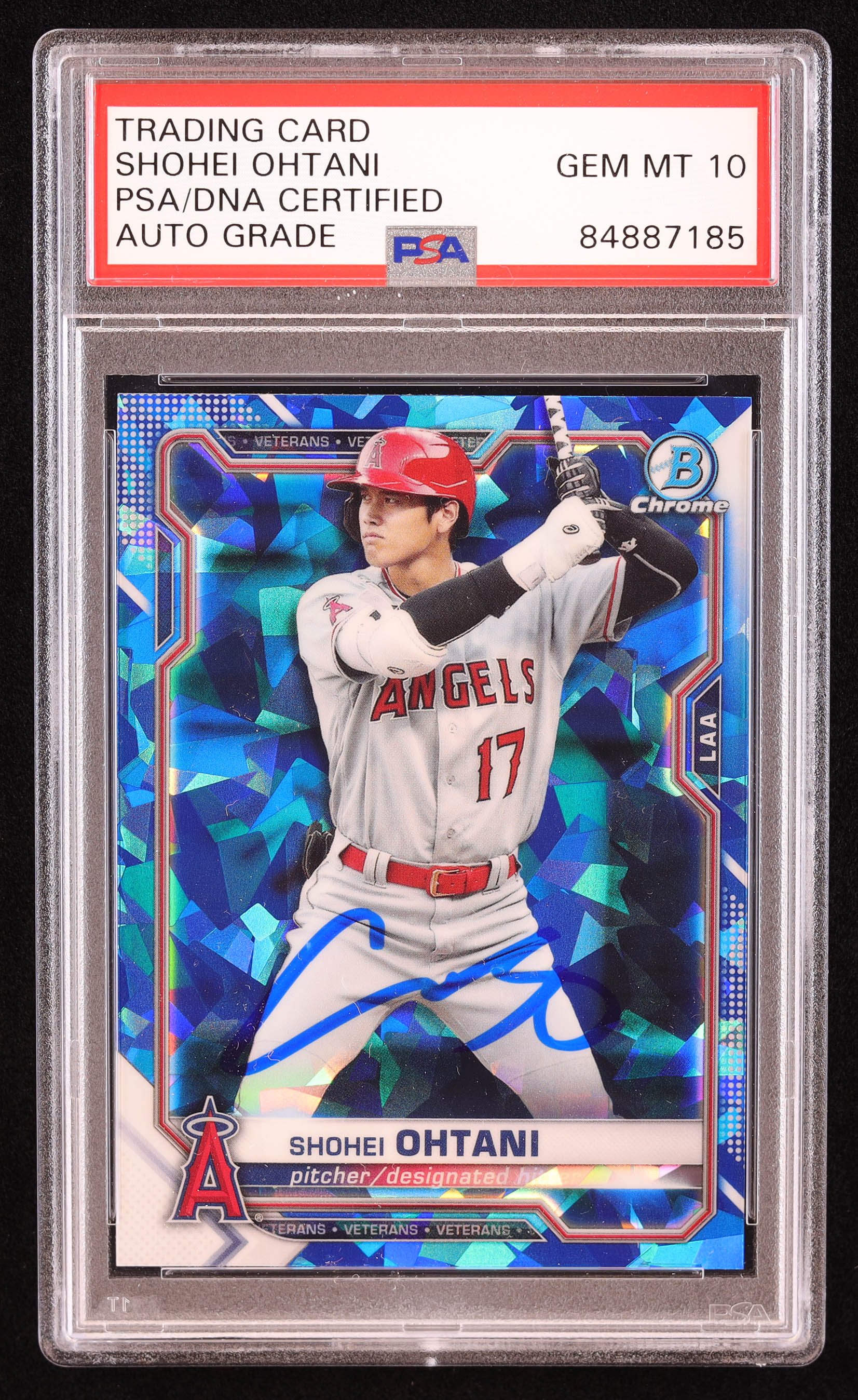 Shohei Ohtani Signed 2021 Bowman Chrome Sapphire #27 (PSA