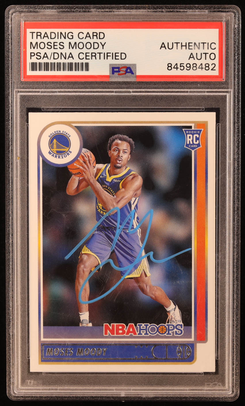 Moses Moody Signed 2021-22 Hoops #229 RC (PSA) at PristineAuction.com Moses Moody Signed 2021-22 Hoops #229 RC (PSA) at PristineAuction.com