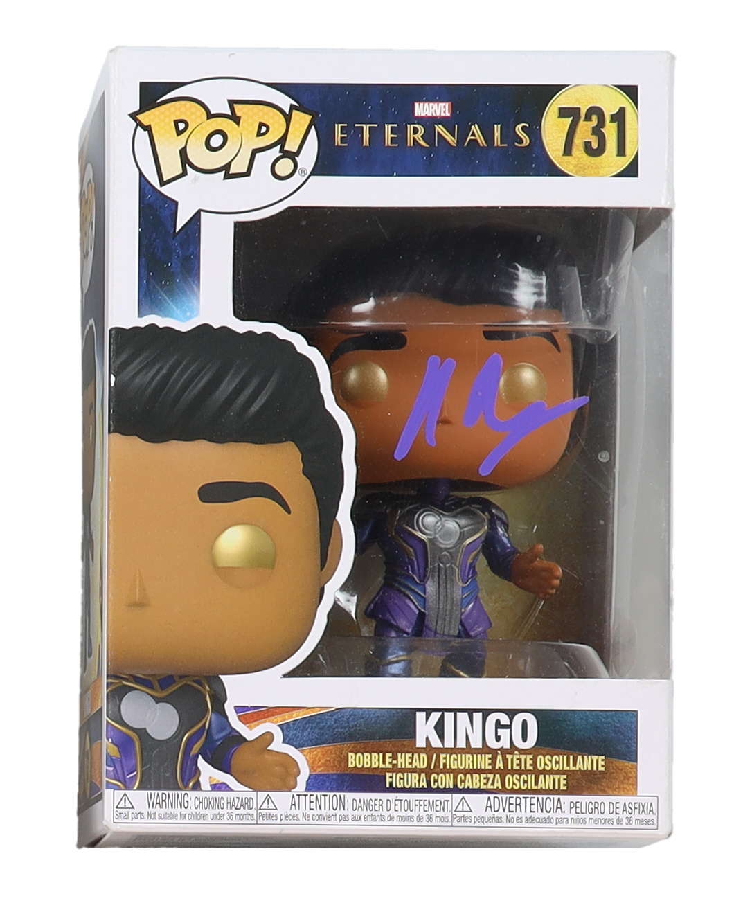 Kumail Nanjiani Signed "Eternals" #731 Kingo Funko Pop! Vinyl Figure (AutographCOA) at PristineAuction.com Kumail Nanjiani Signed "Eternals" #731 Kingo Funko Pop! Vinyl Figure (AutographCOA) at PristineAuction.com