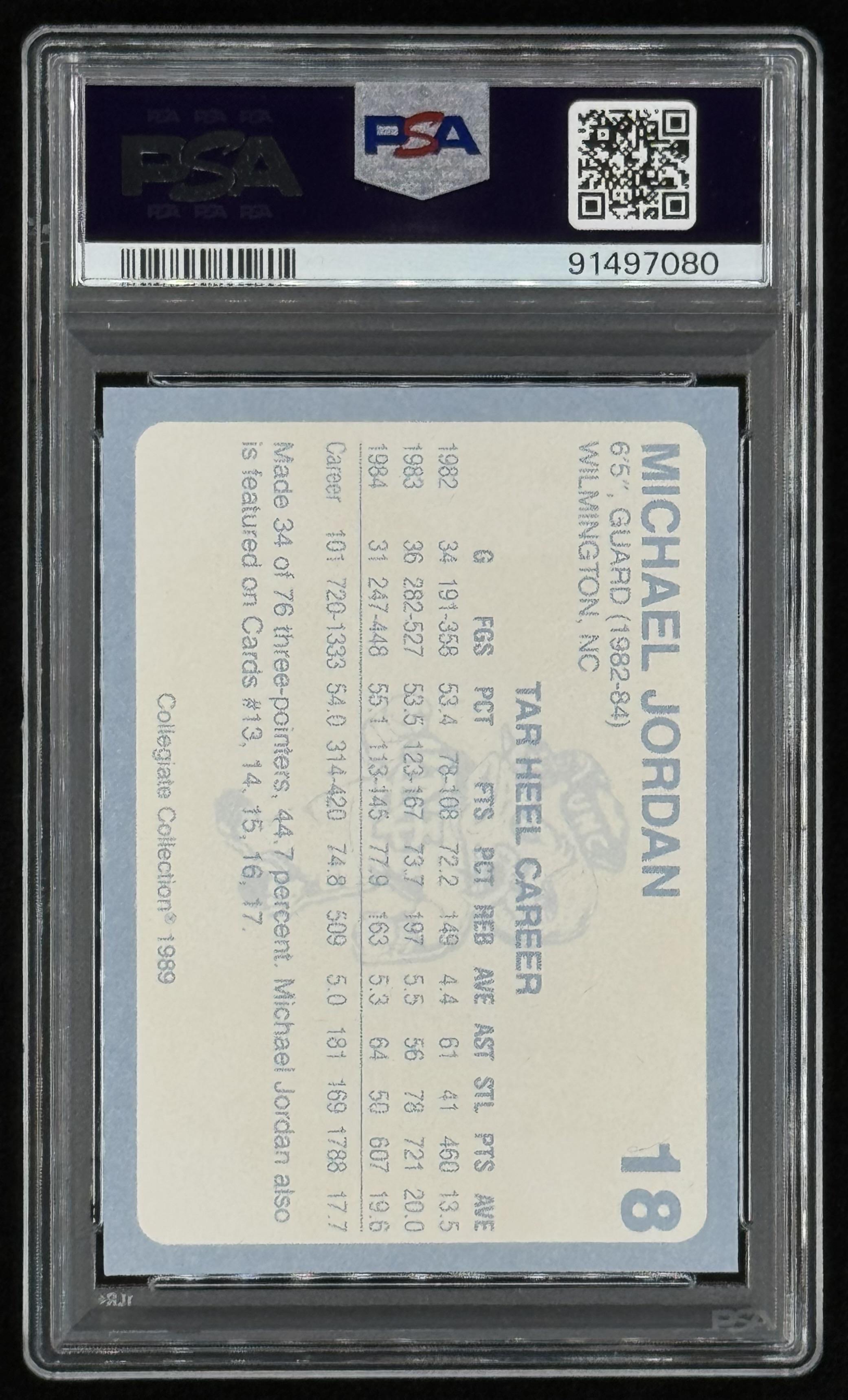 Michael Jordan 1989-90 North Carolina Collegiate Collection #18 (PSA 9) at PristineAuction.com Michael Jordan 1989-90 North Carolina Collegiate Collection #18 (PSA 9) at PristineAuction.com