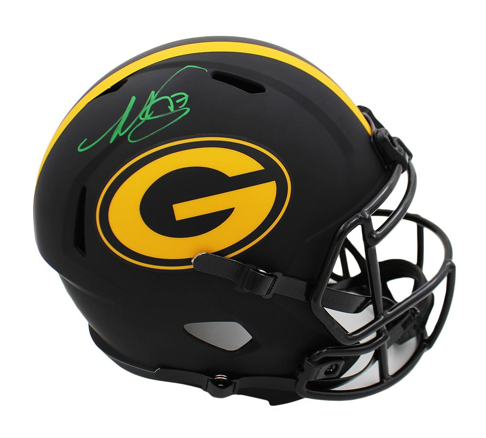 thumbnail image 2 of Riddell Green Bay Packers White Alternate Speed Replica Full Size Football Helmet 2 of 6