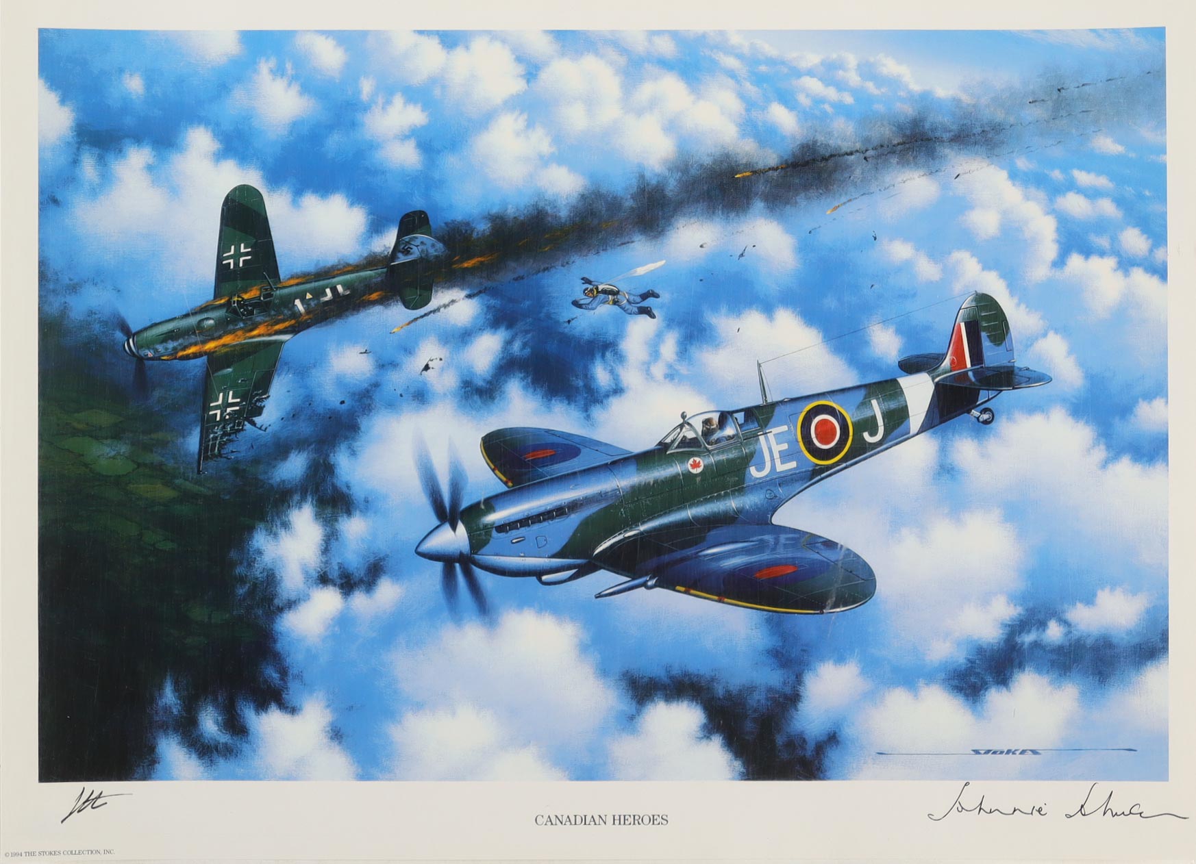 Johnnie Johnson Signed Stan Stokes "Canadian Heroes" Lithograph (AIV) at PristineAuction.com Johnnie Johnson Signed Stan Stokes "Canadian Heroes" Lithograph (AIV) at PristineAuction.com
