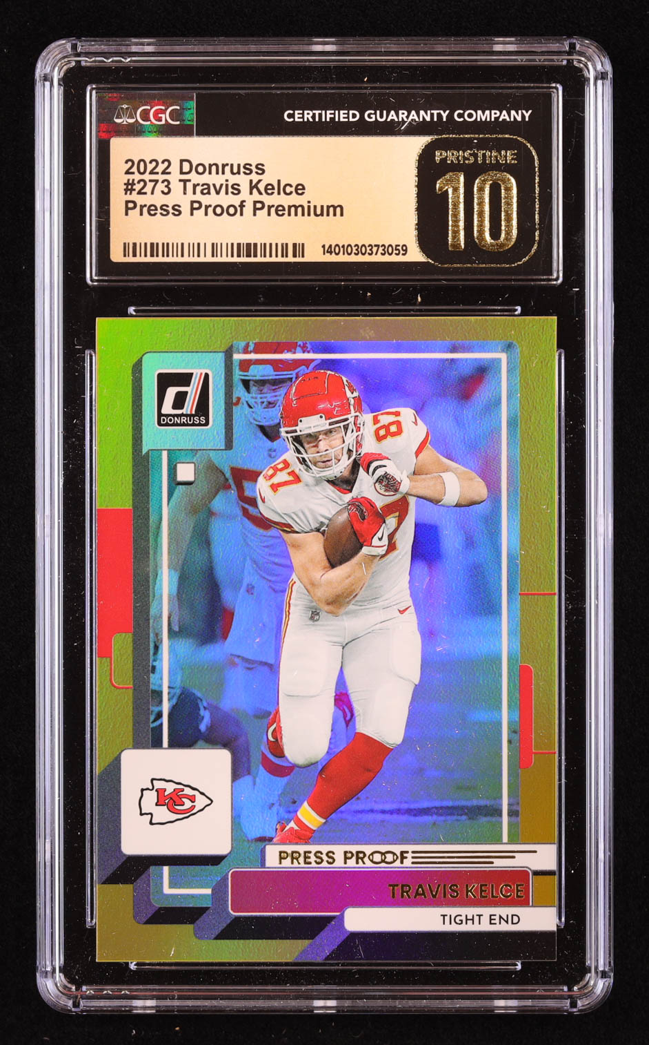 Travis Kelce 2022 Donruss Press Proof Premium #273 (CGC 10) at PristineAuction.com Travis Kelce 2022 Donruss Press Proof Premium #273 (CGC 10) at PristineAuction.com