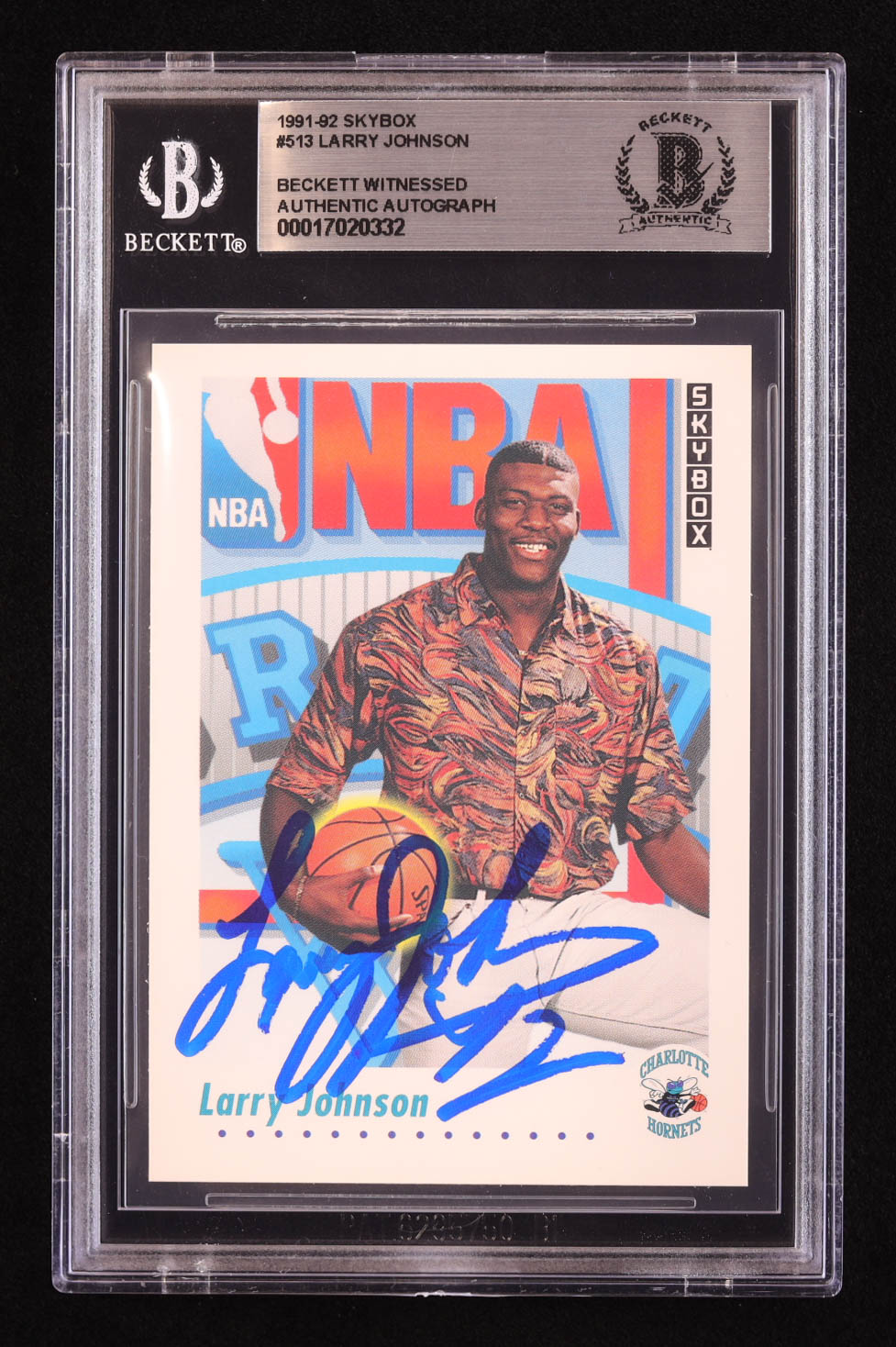Larry Johnson Signed 1991-92 Skybox #513 (BGS) at PristineAuction.com Larry Johnson Signed 1991-92 Skybox #513 (BGS) at PristineAuction.com