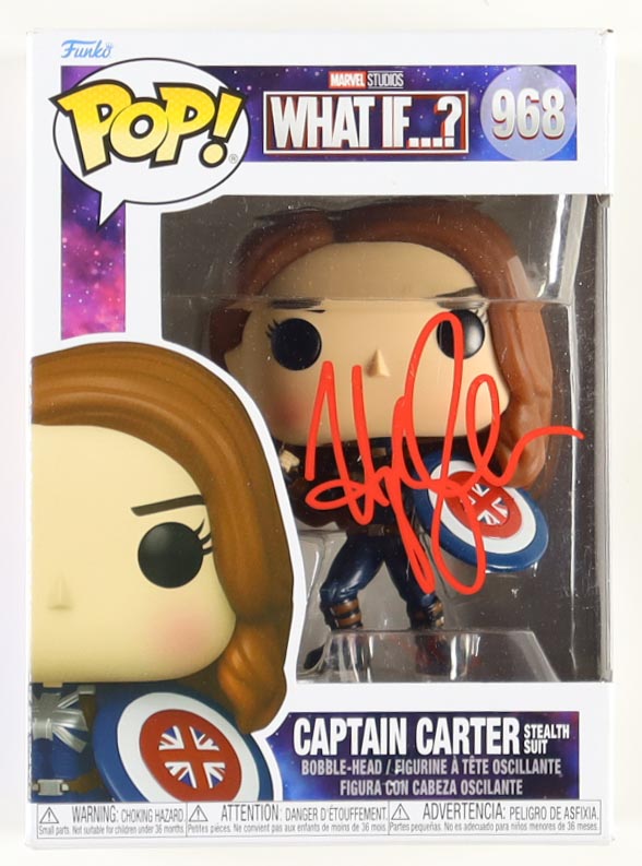 Hayley Atwell Signed "What If...?" #968 Captain Carter Stealth Suit Bobble-Head Funko Pop! Vinyl Figure (Beckett) at PristineAuction.com Hayley Atwell Signed "What If...?" #968 Captain Carter Stealth Suit Bobble-Head Funko Pop! Vinyl Figure (Beckett) at PristineAuction.com