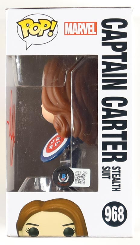 Hayley Atwell Signed "What If...?" #968 Captain Carter Stealth Suit Bobble-Head Funko Pop! Vinyl Figure (Beckett) at PristineAuction.com Hayley Atwell Signed "What If...?" #968 Captain Carter Stealth Suit Bobble-Head Funko Pop! Vinyl Figure (Beckett) at PristineAuction.com