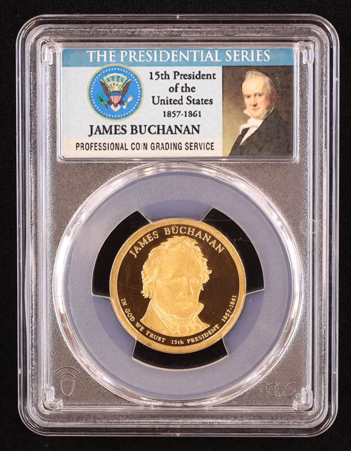 2010-S U.S. Presidential Proof $1 Coin - James Buchanan 15th President (PCGS PR69DCAM) at PristineAuction.com 2010-S U.S. Presidential Proof $1 Coin - James Buchanan 15th President (PCGS PR69DCAM) at PristineAuction.com