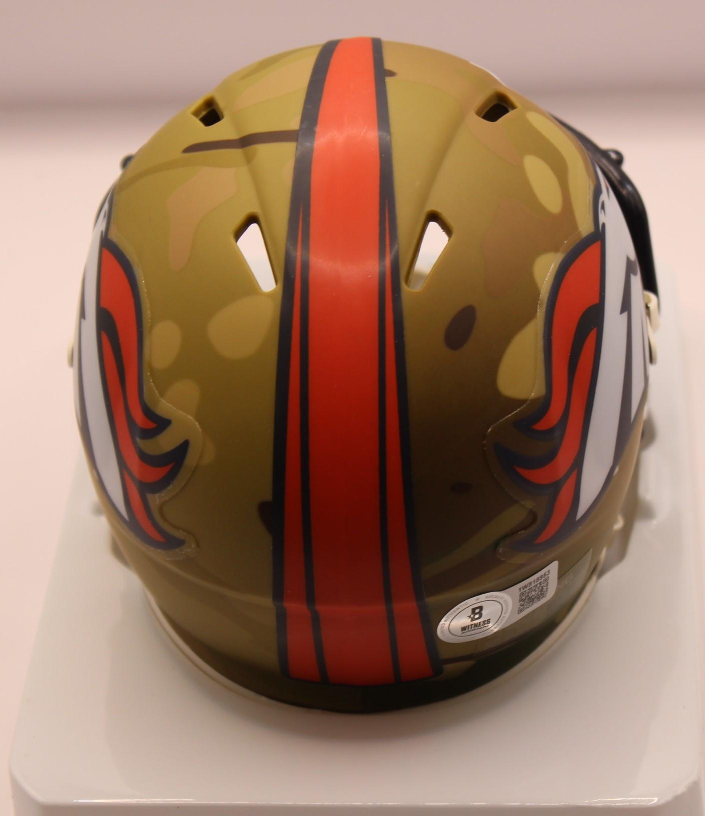 Bo Nix Signed Broncos Camo Alternate Speed Mini Helmet (Beckett) at PristineAuction.com Bo Nix Signed Broncos Camo Alternate Speed Mini Helmet (Beckett) at PristineAuction.com